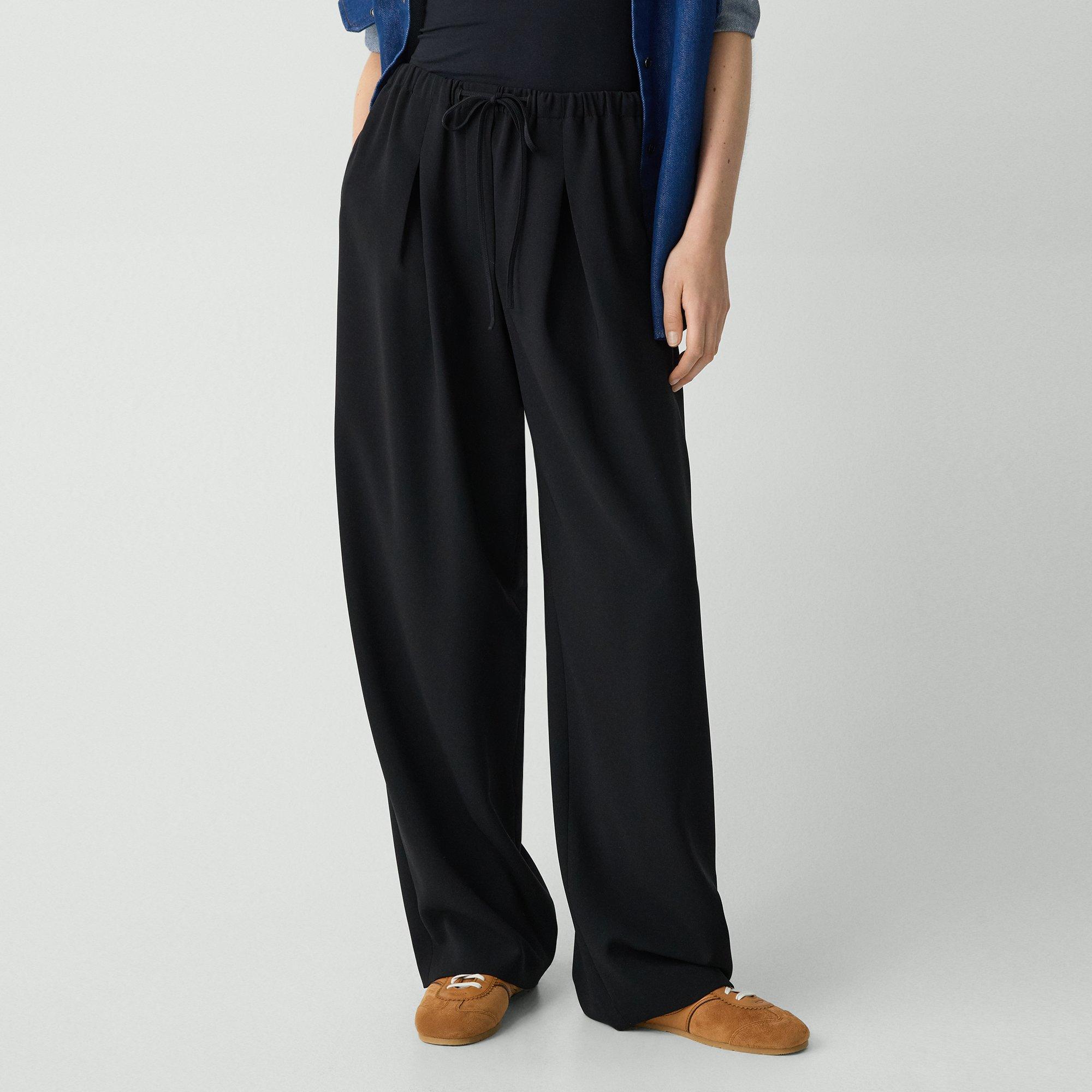 Pleated Pull-On Pant in Admiral Crepe