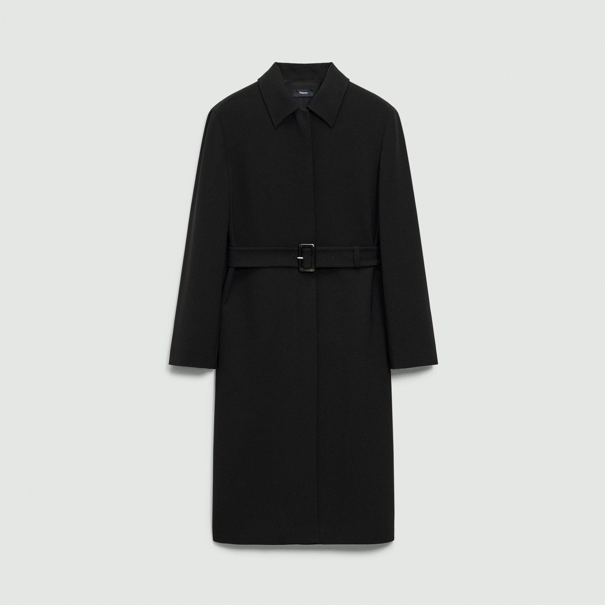 Slim Car Coat in Admiral Crepe