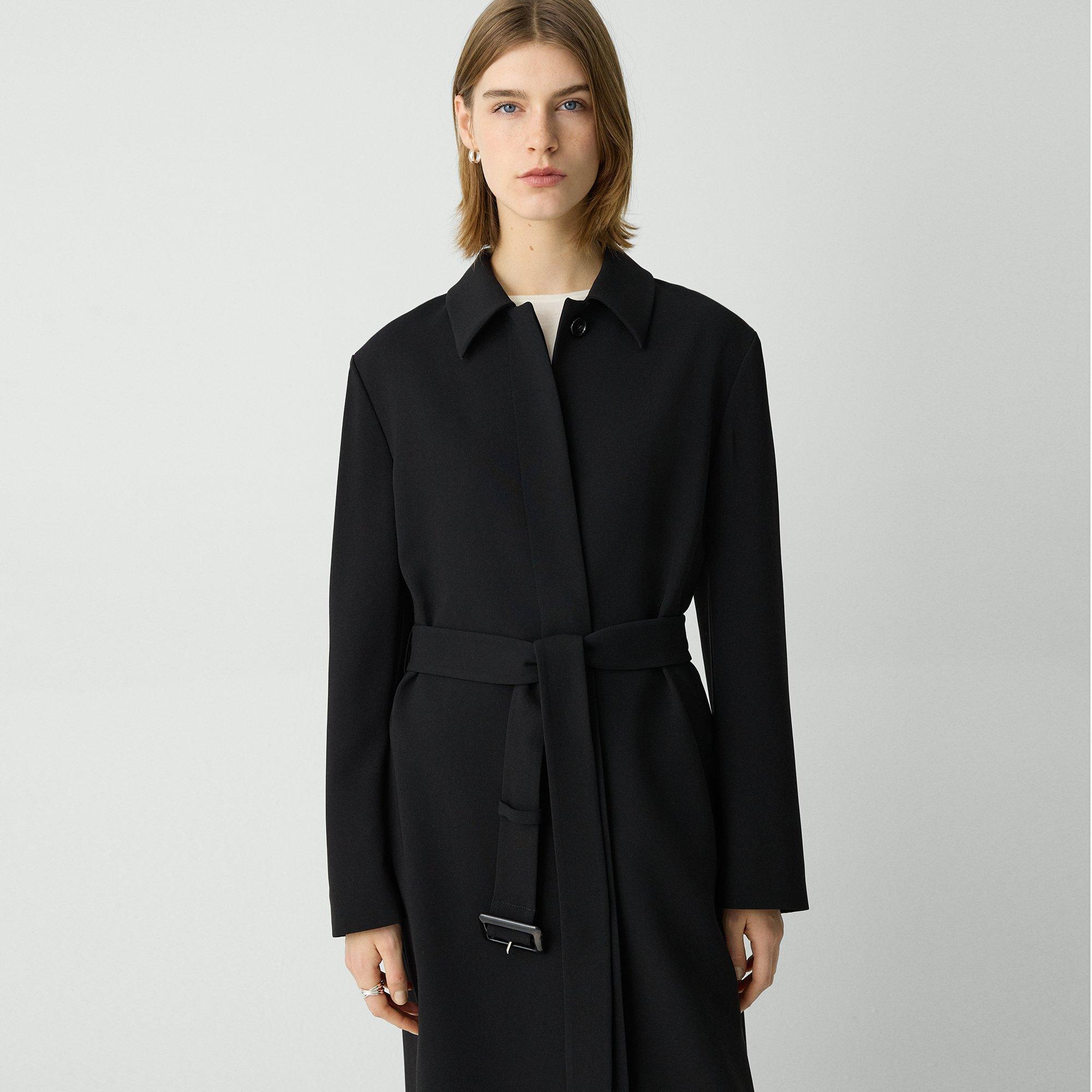 Slim Car Coat in Admiral Crepe