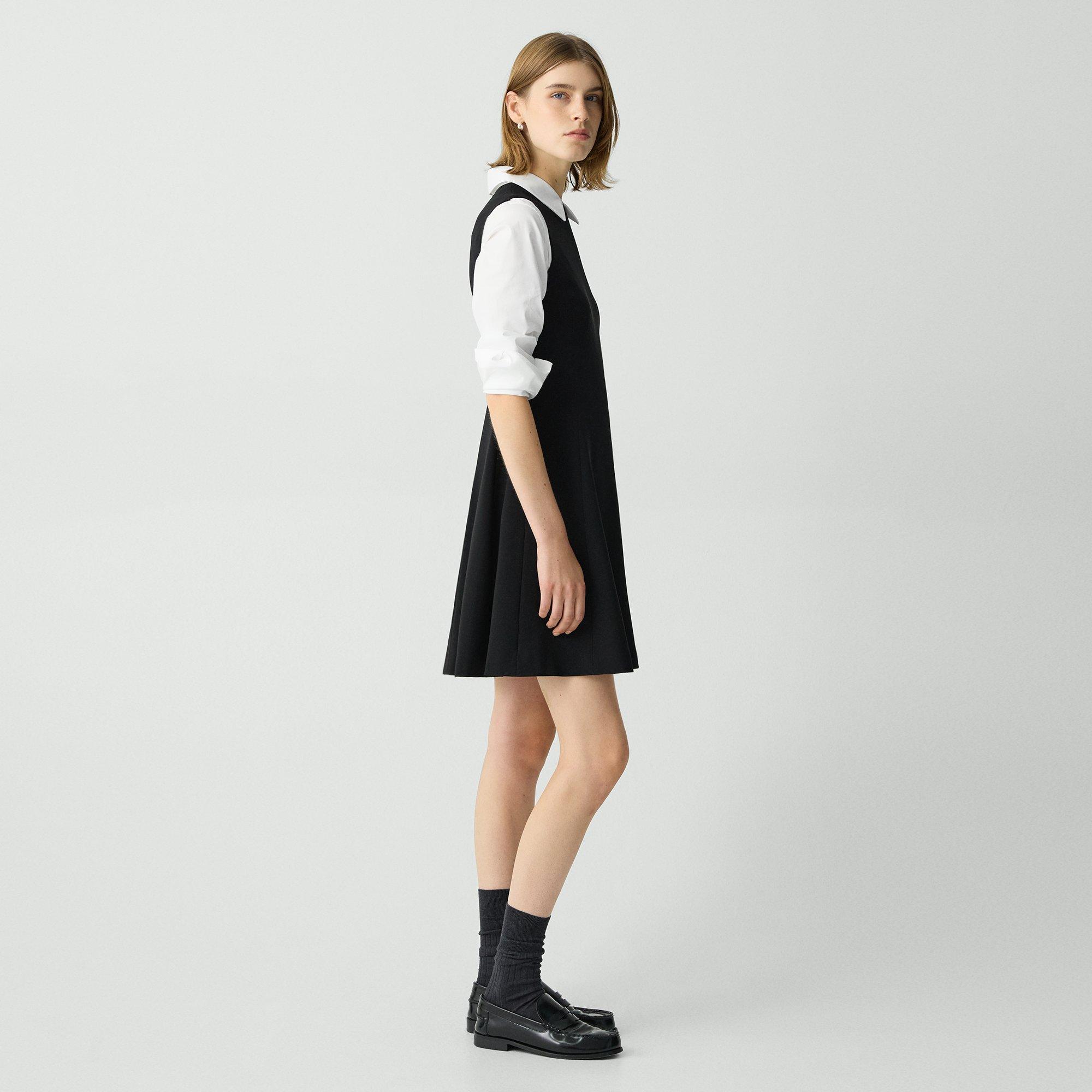 Fit-and-Flare Dress in Admiral Crepe