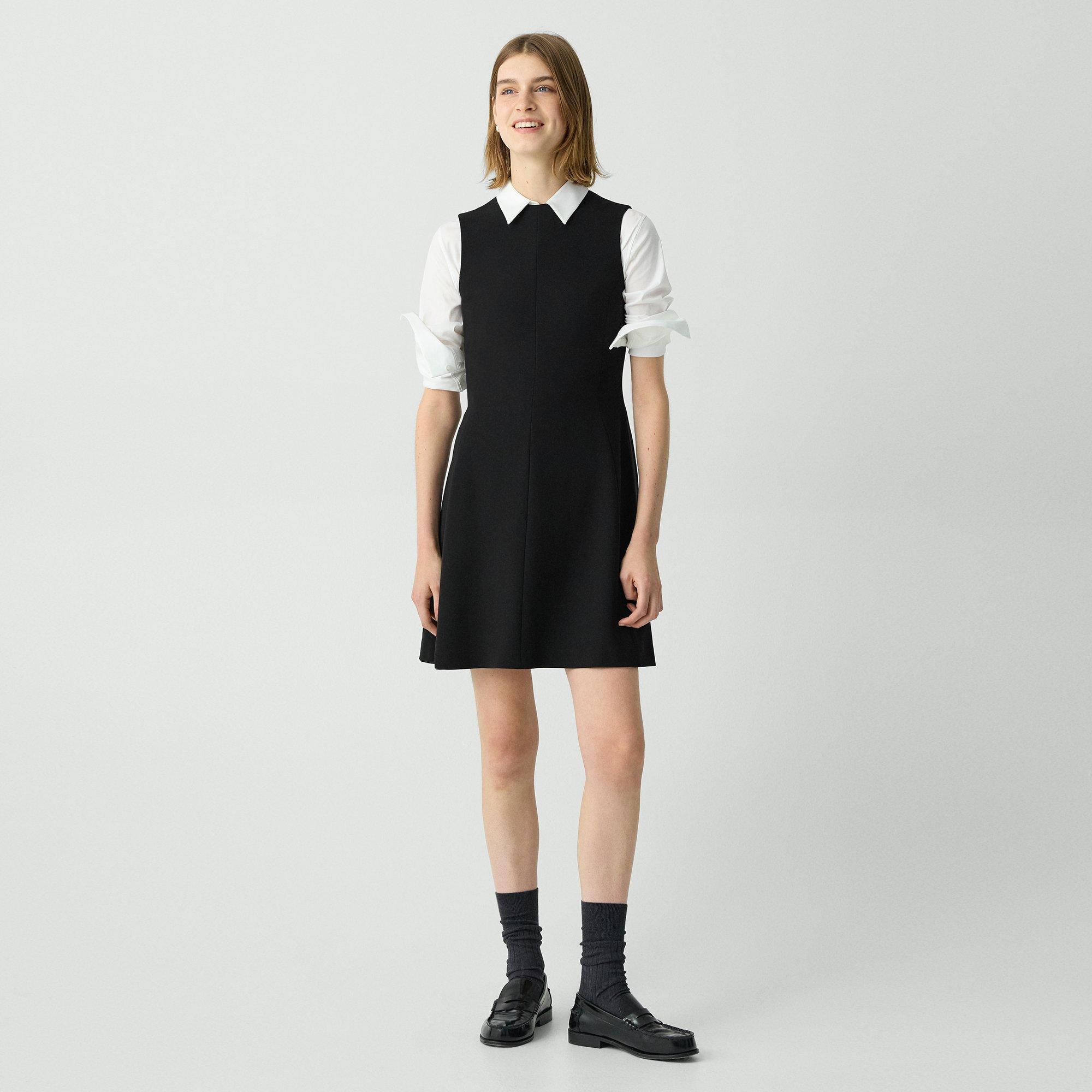 Fit-and-Flare Dress in Admiral Crepe