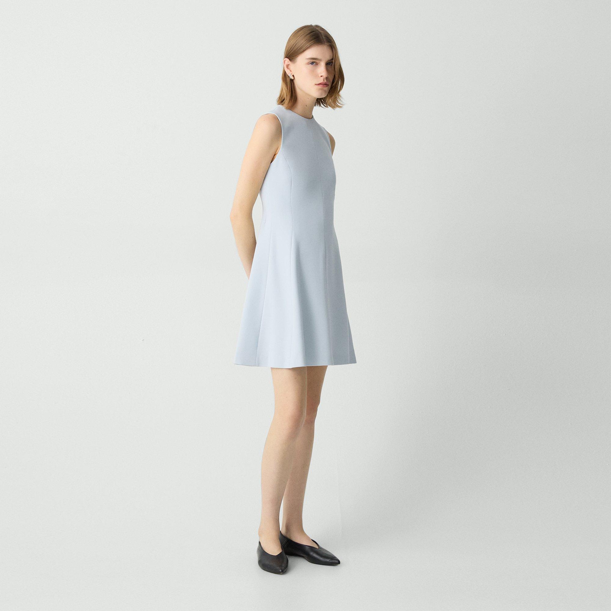 Fit-and-Flare Dress in Admiral Crepe