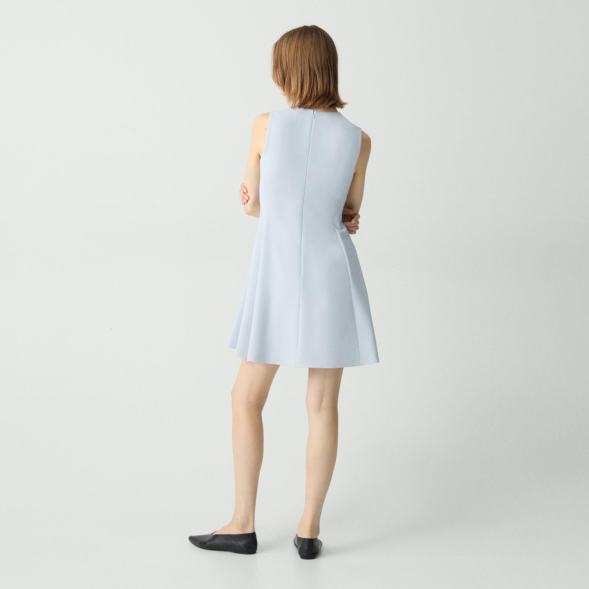 Fit-and-Flare Dress in Admiral Crepe