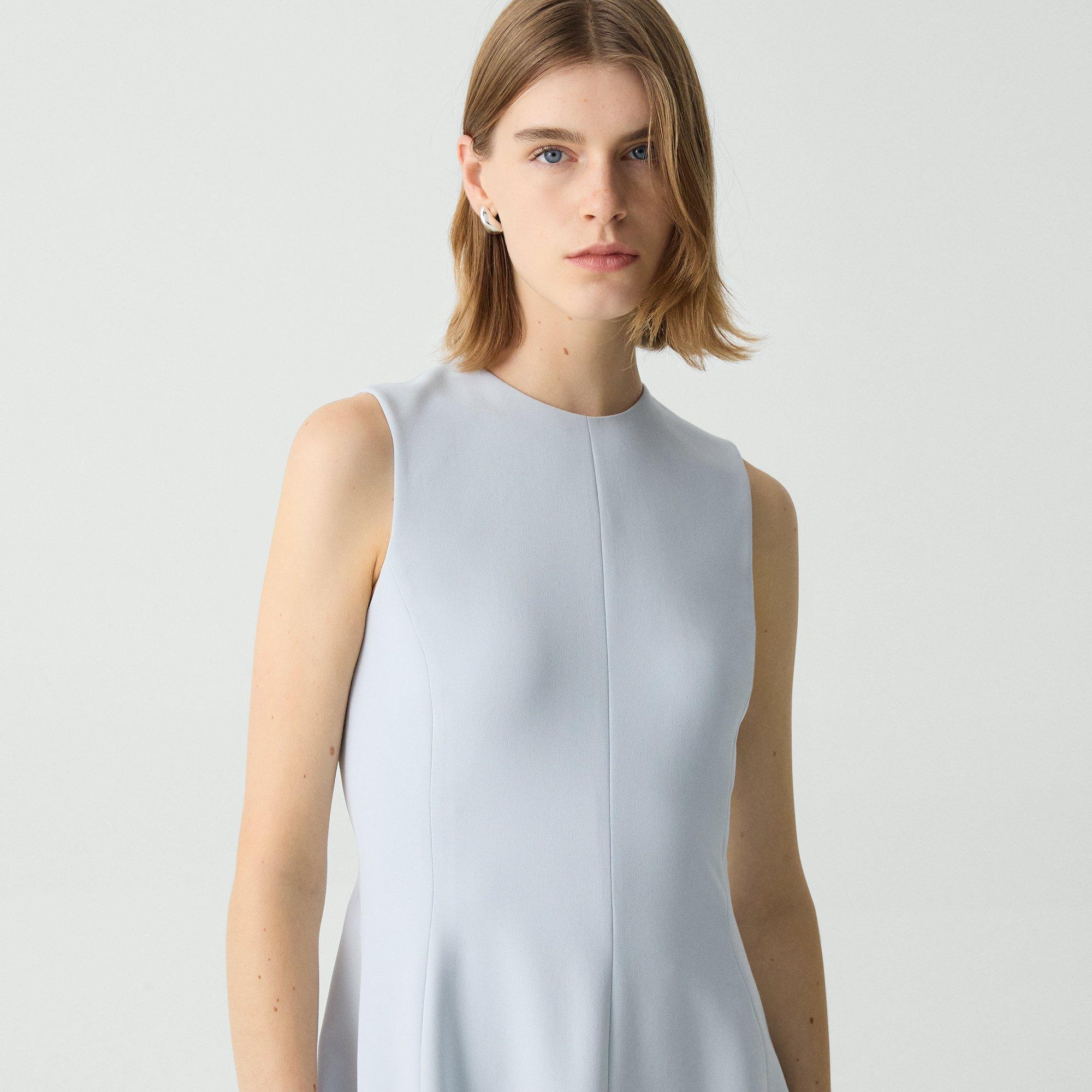 Fit-and-Flare Dress in Admiral Crepe