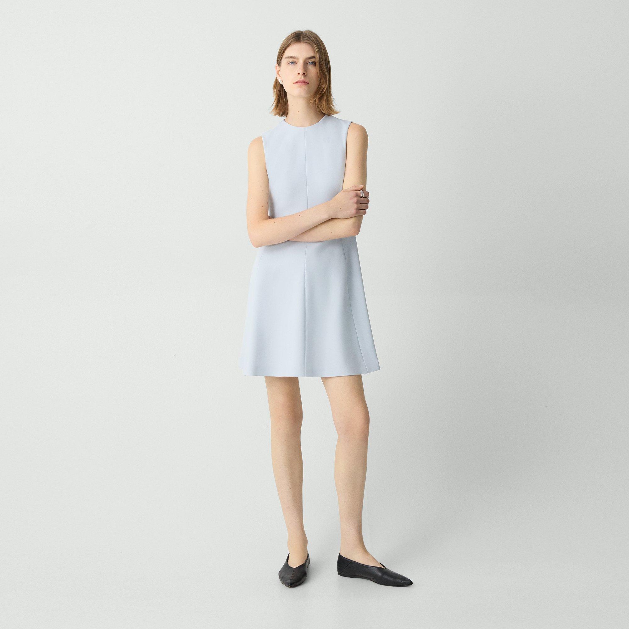 Fit-and-Flare Dress in Admiral Crepe