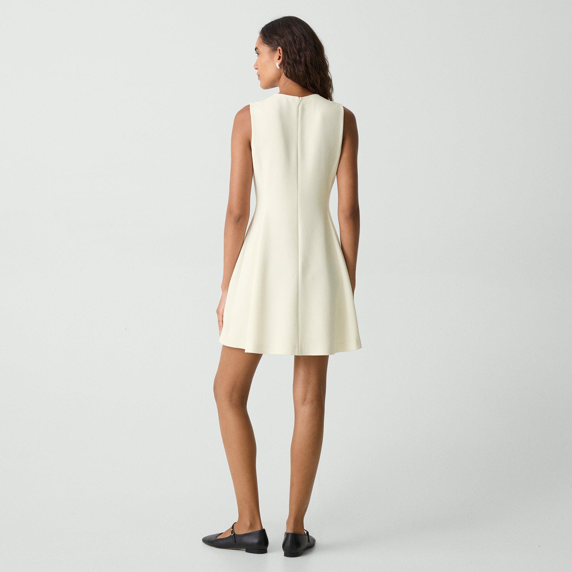 Fit-and-Flare Dress in Admiral Crepe