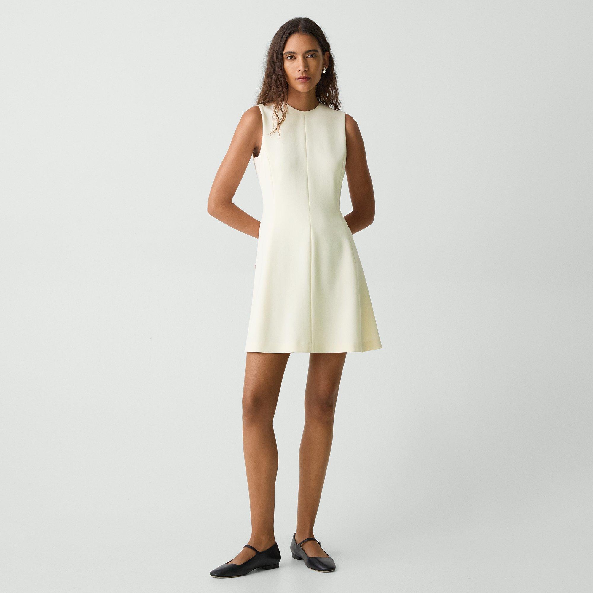 Fit-and-Flare Dress in Admiral Crepe