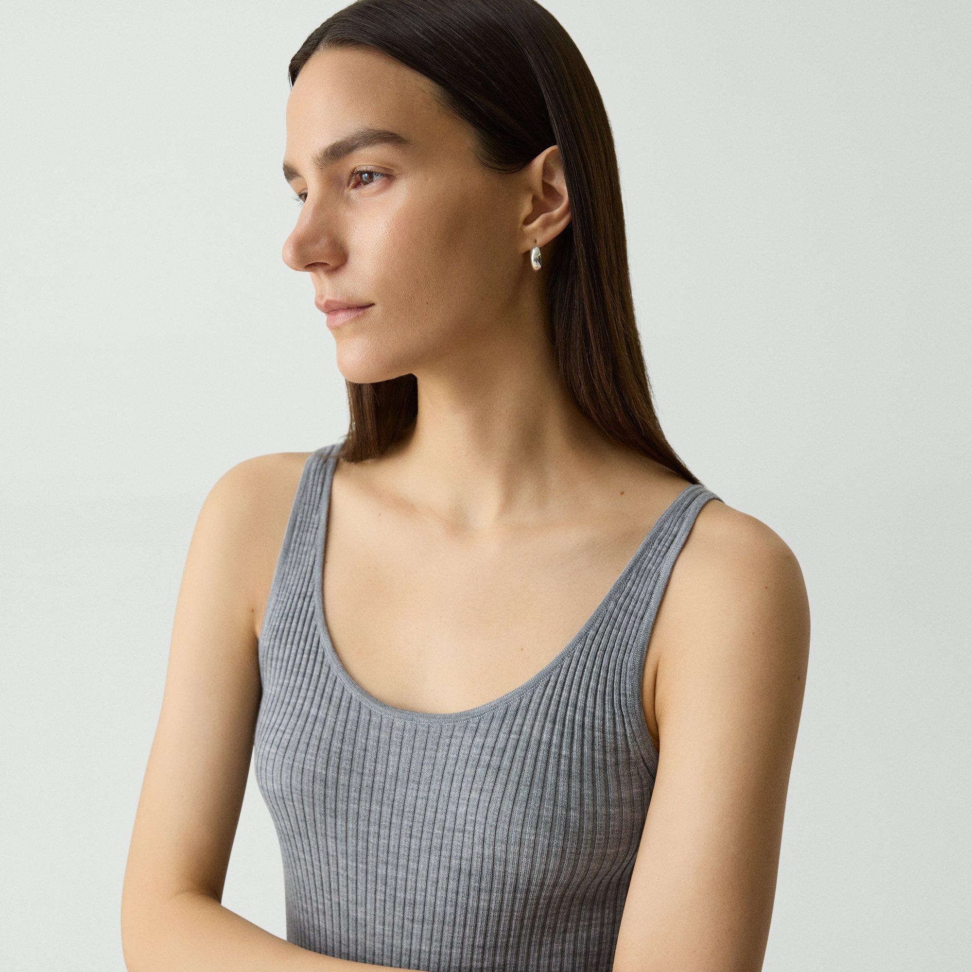 Ribbed Tank Top in Regal Wool