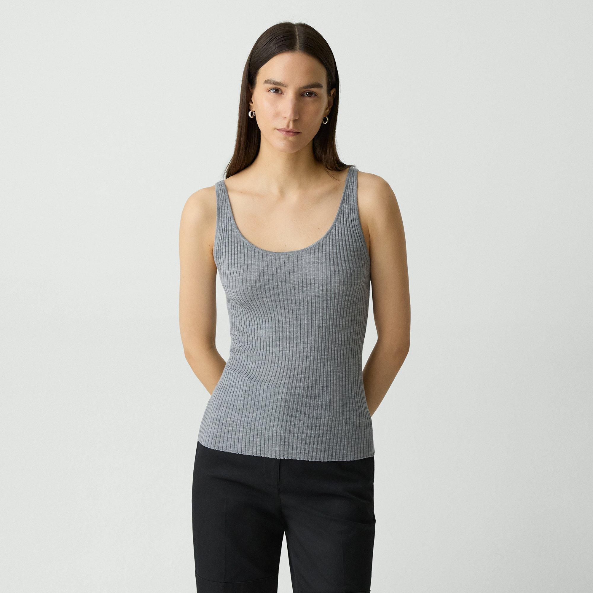 Ribbed Tank Top in Regal Wool