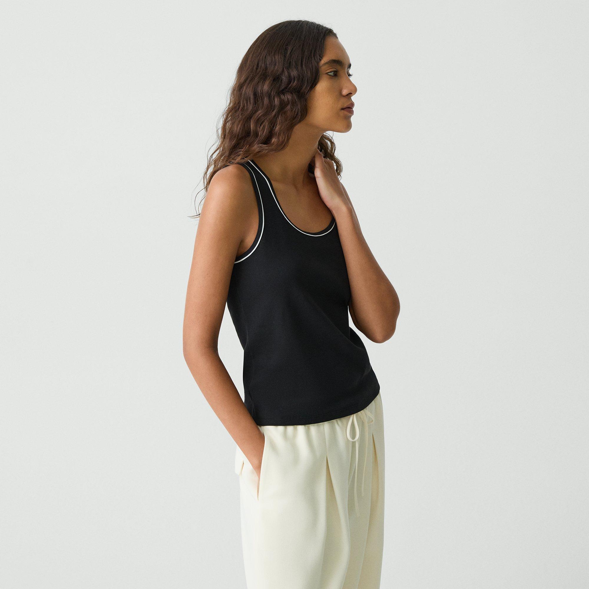 Scoop Neck Tank Top in Compact Stretch Knit