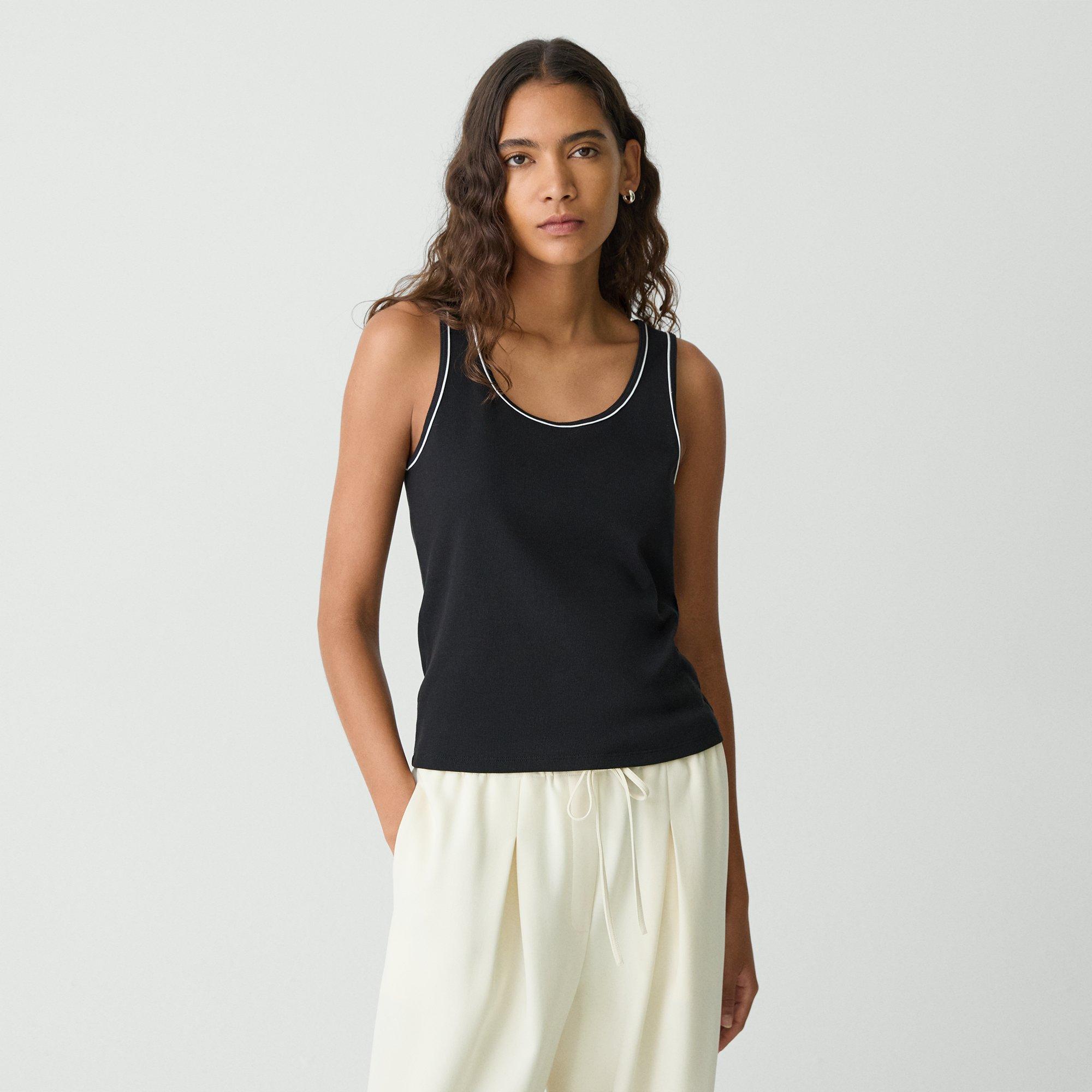 Scoop Neck Tank Top in Compact Stretch Knit