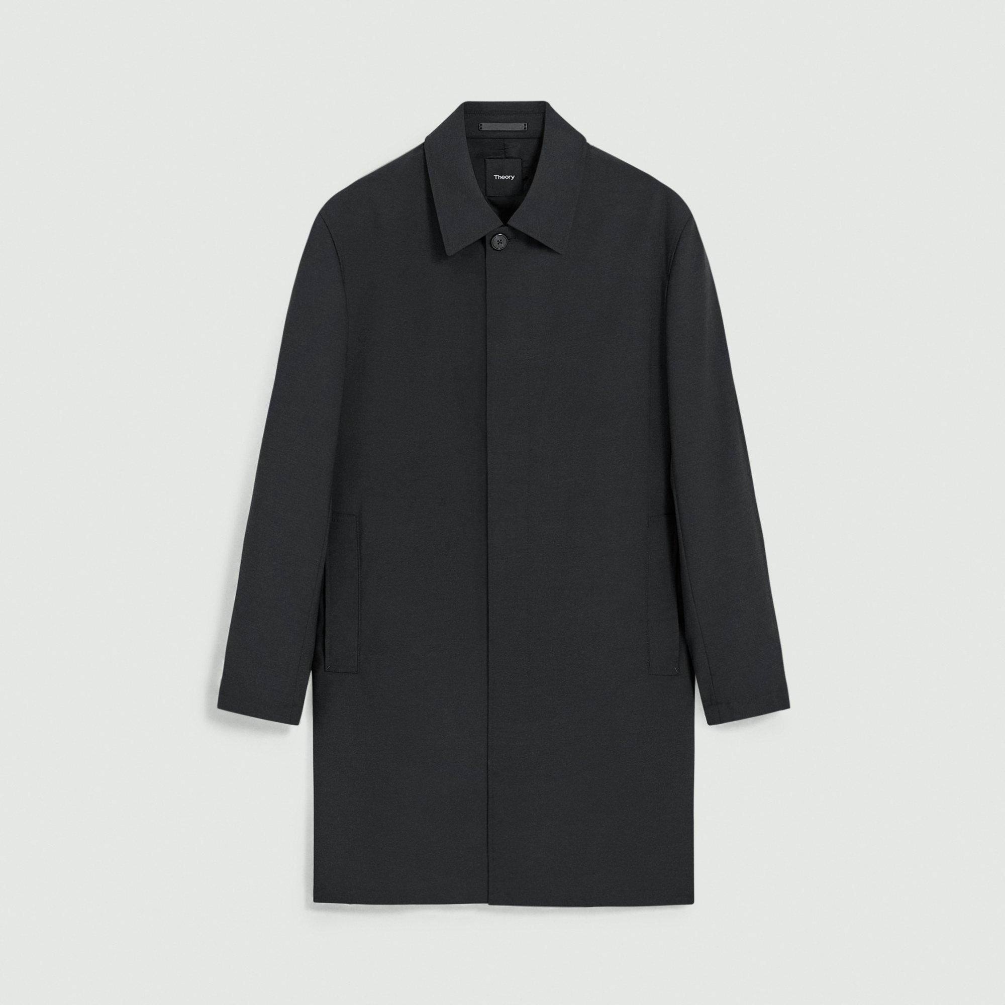 Single-Breasted Overcoat in Stretch Wool