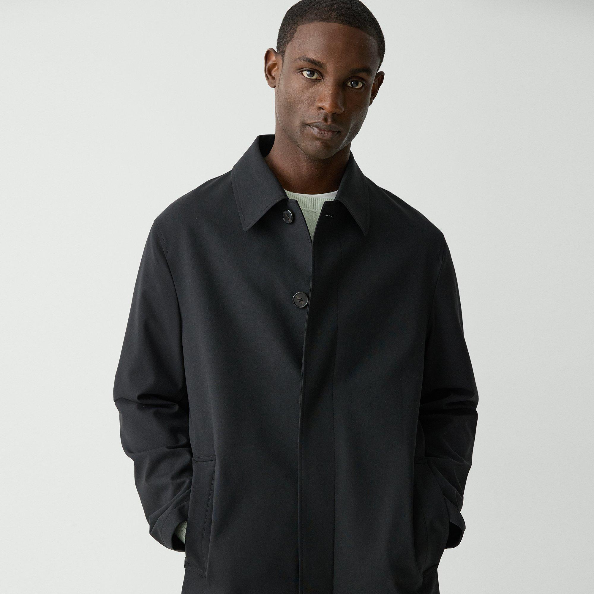 Single-Breasted Overcoat in Stretch Wool