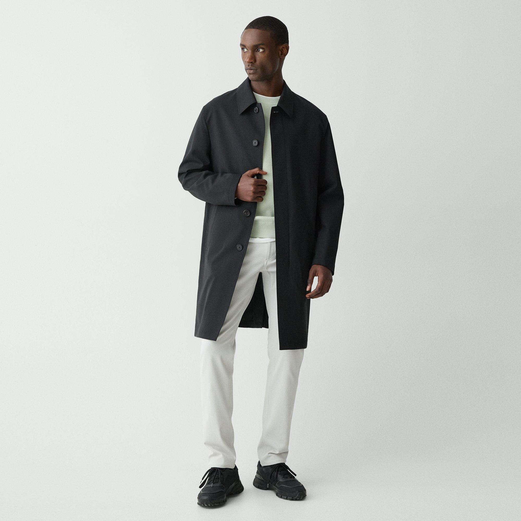 Single-Breasted Overcoat in Stretch Wool