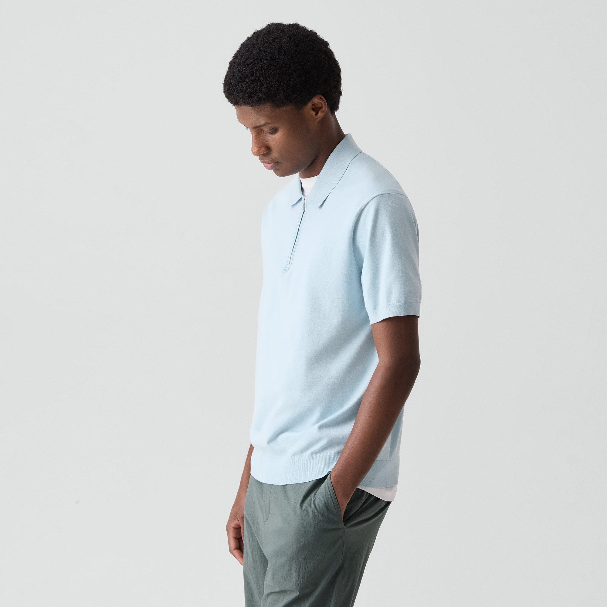 Quarter-Zip Polo Shirt in Light Bilen