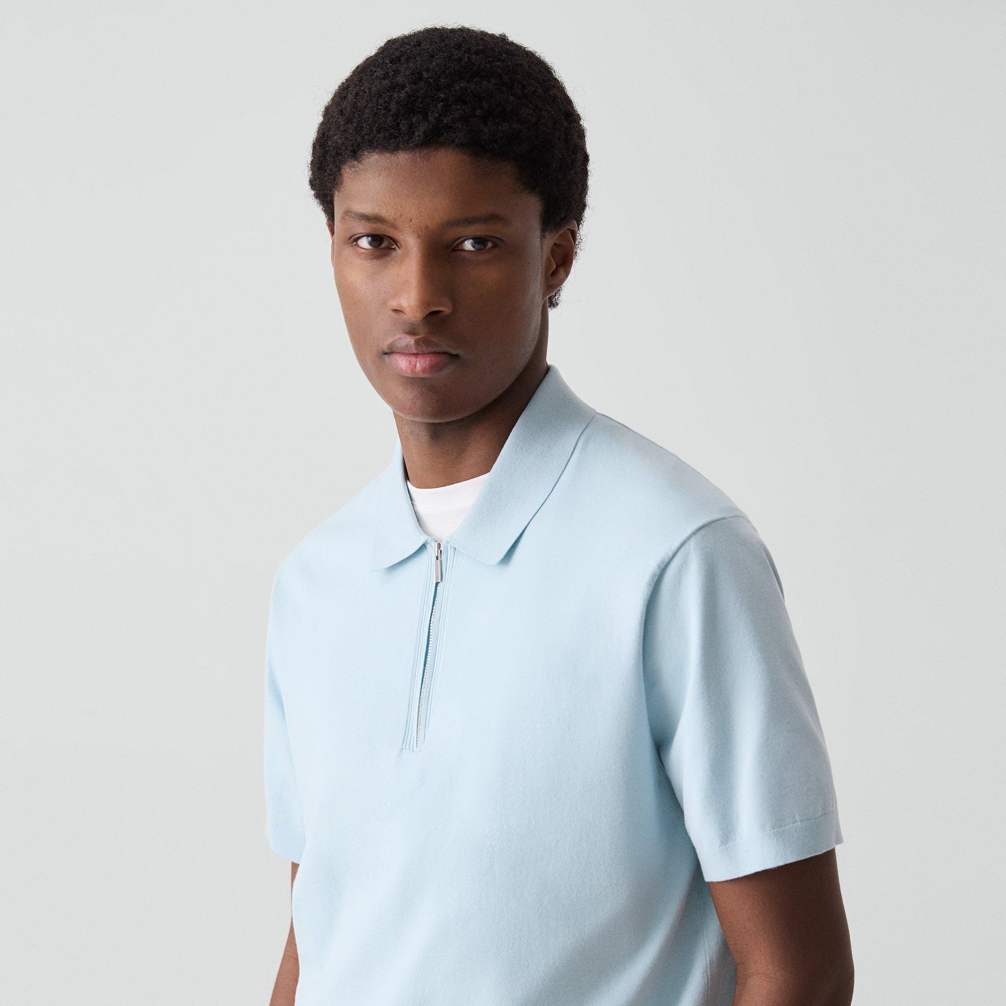 Quarter-Zip Polo Shirt in Light Bilen