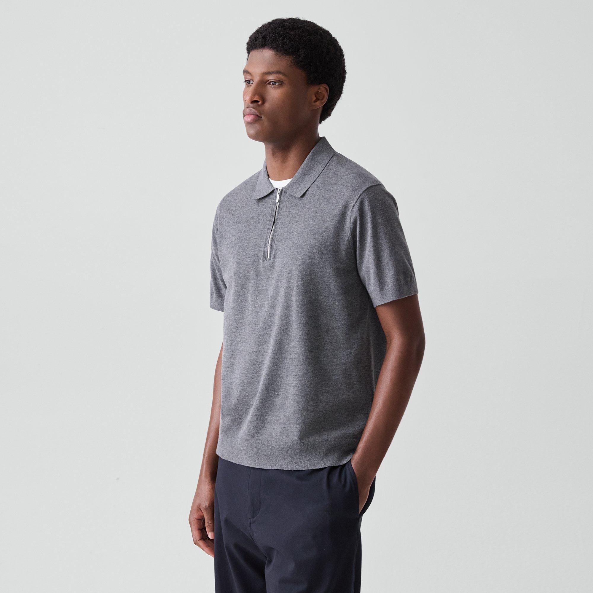 Quarter-Zip Polo Shirt in Light Bilen