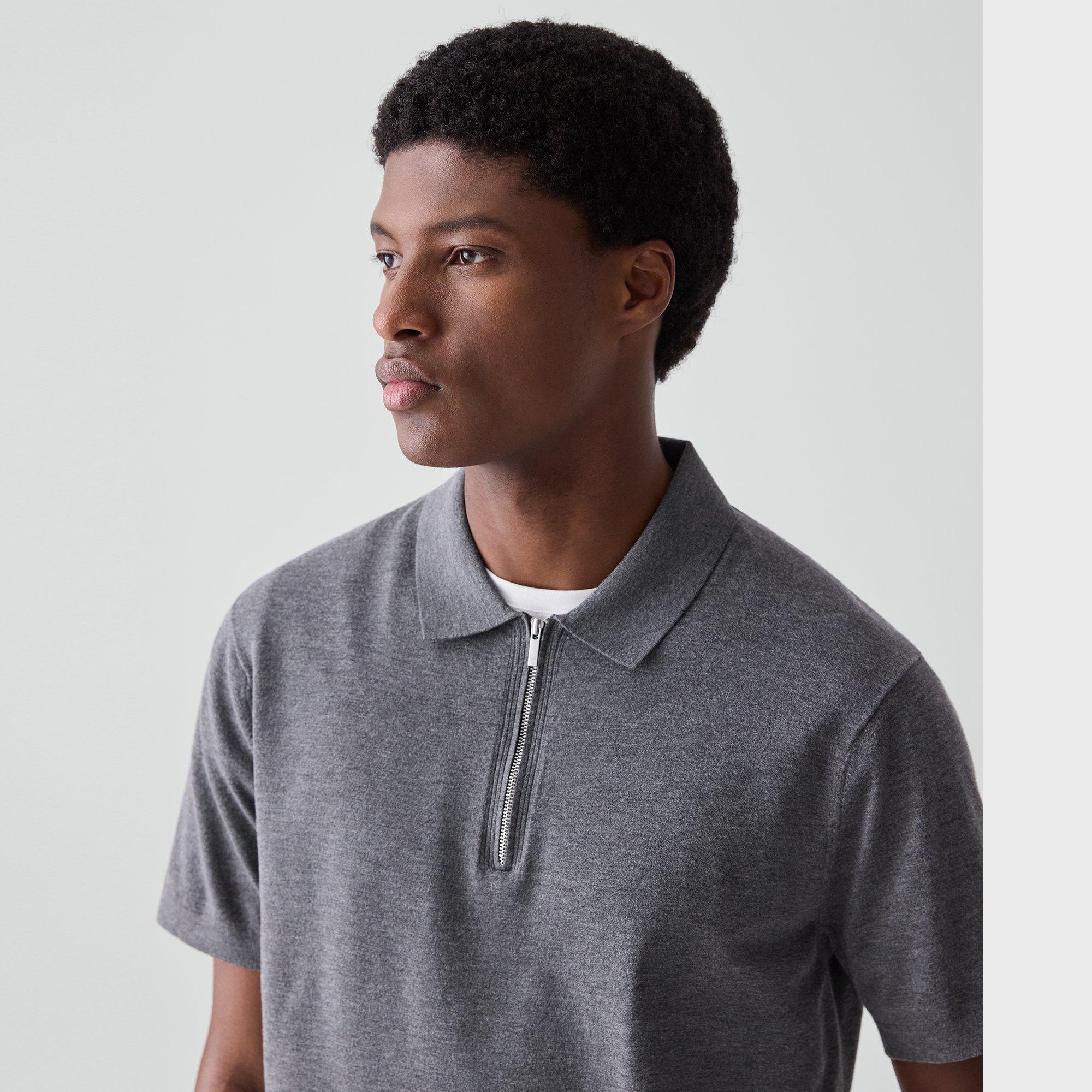 Quarter-Zip Polo Shirt in Light Bilen