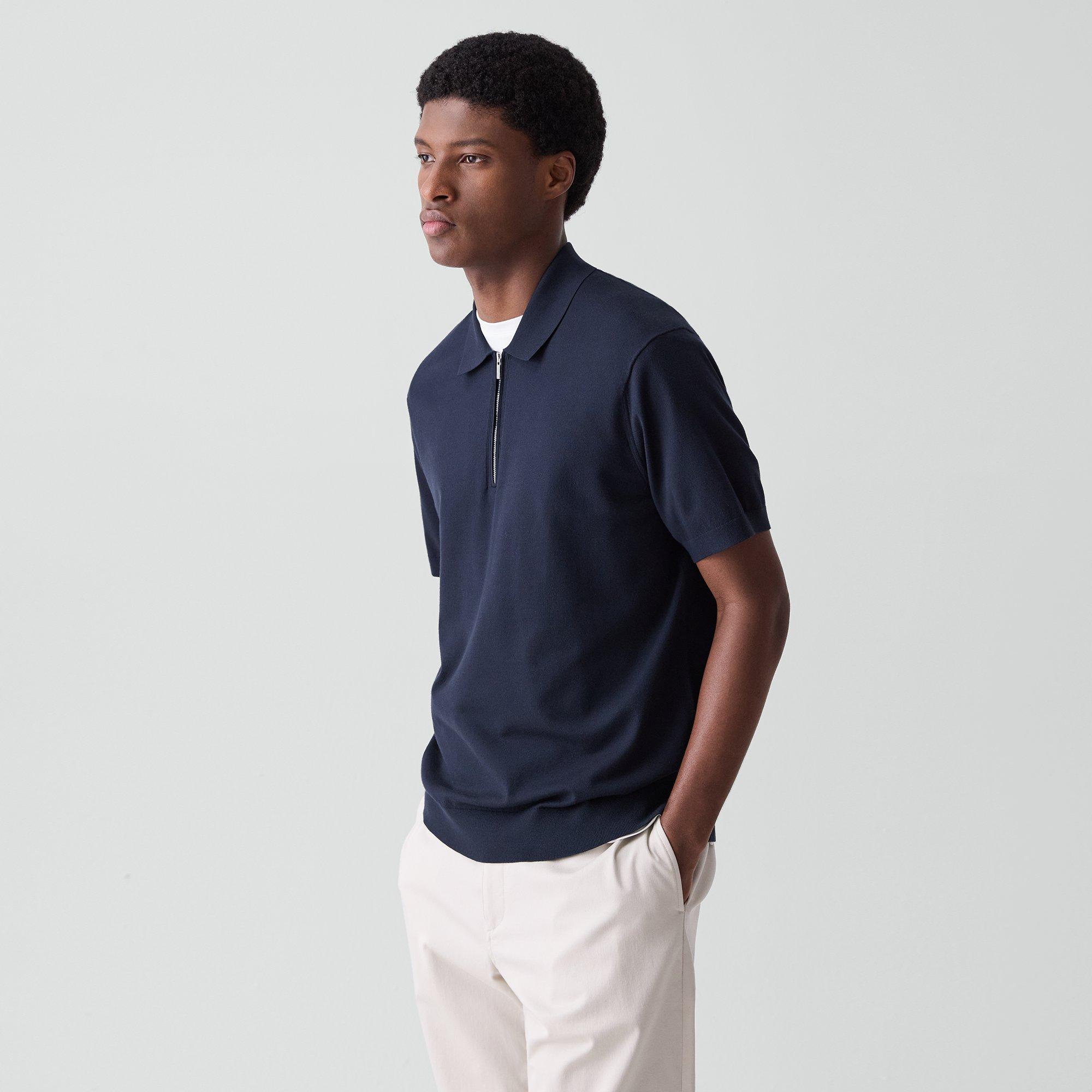 Quarter-Zip Polo Shirt in Light Bilen
