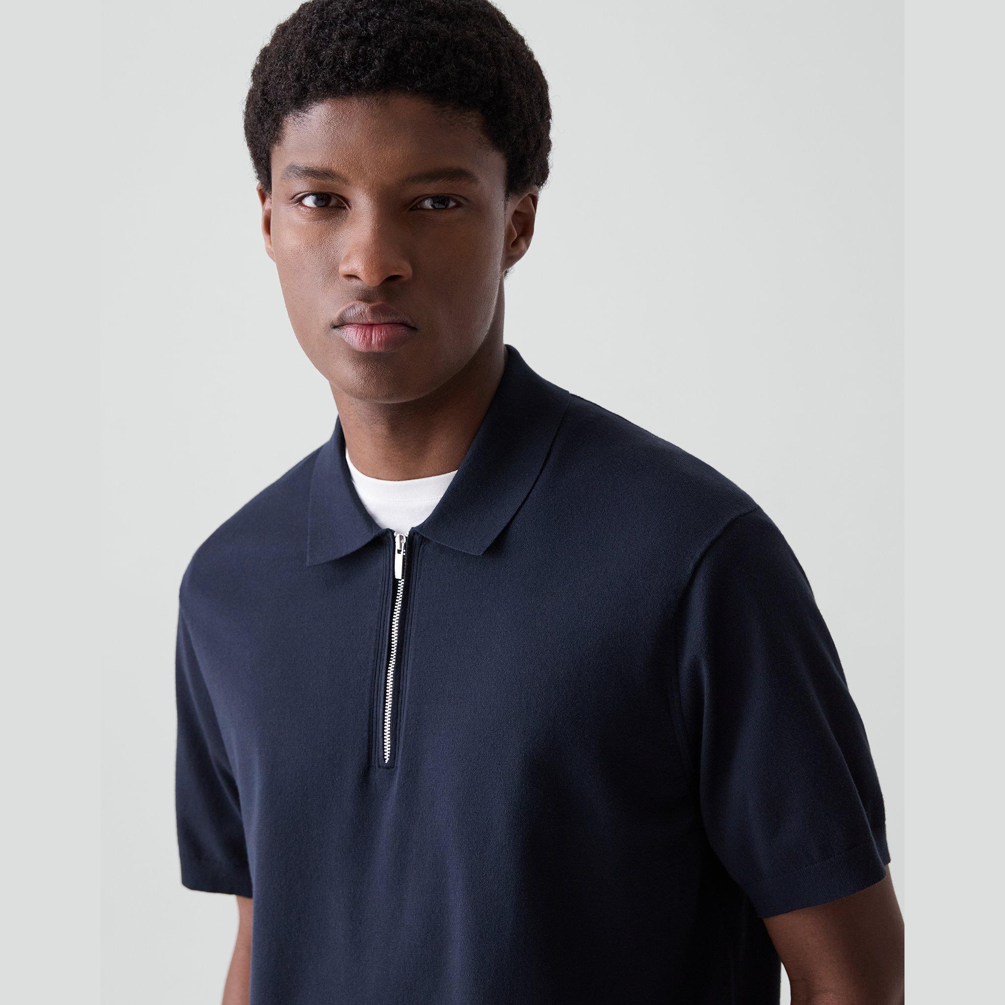 Quarter-Zip Polo Shirt in Light Bilen