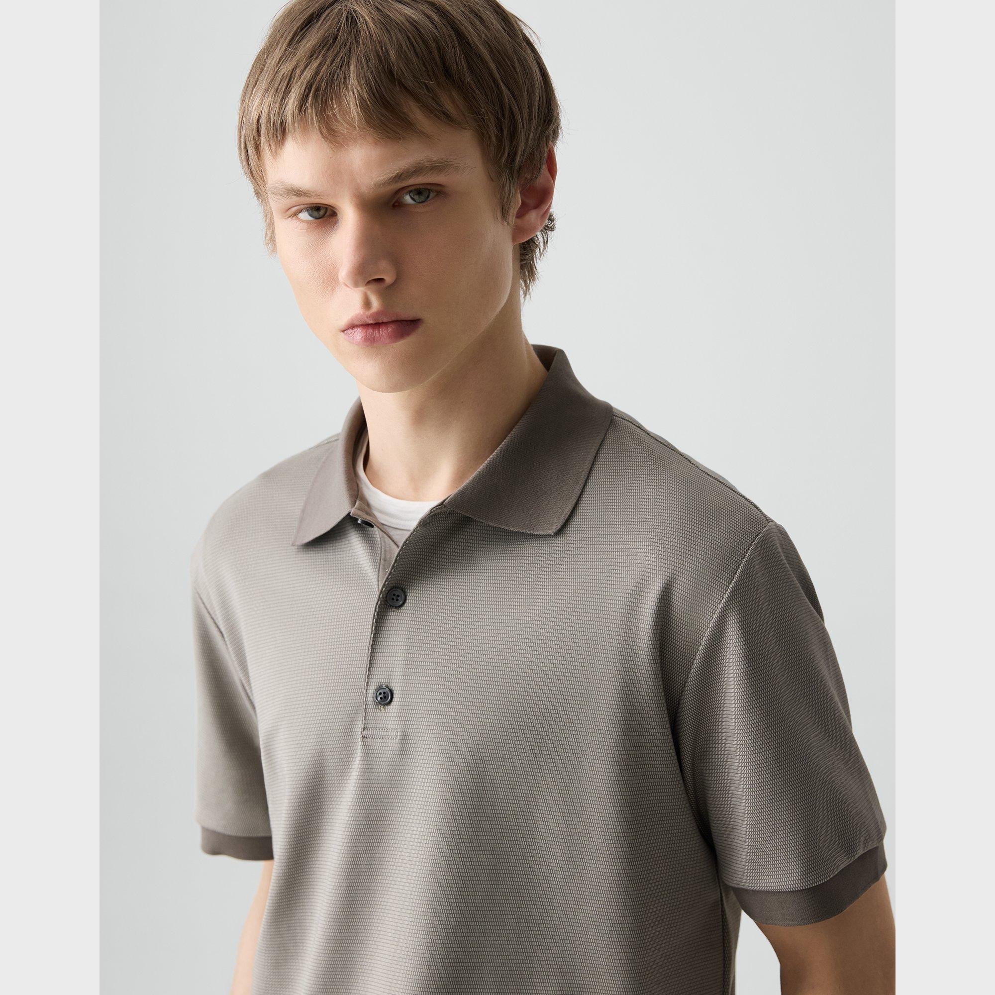 Polo Shirt in Cotton-Blend Jacquard