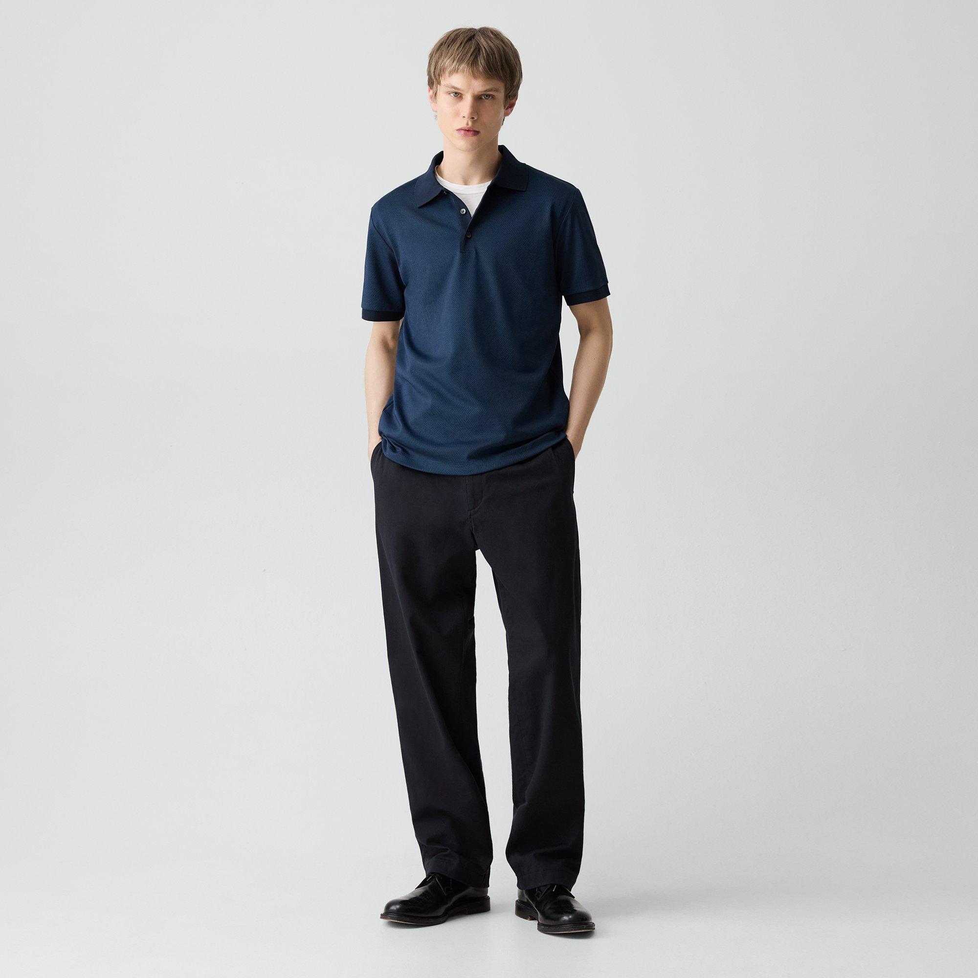Polo Shirt in Cotton-Blend Jacquard