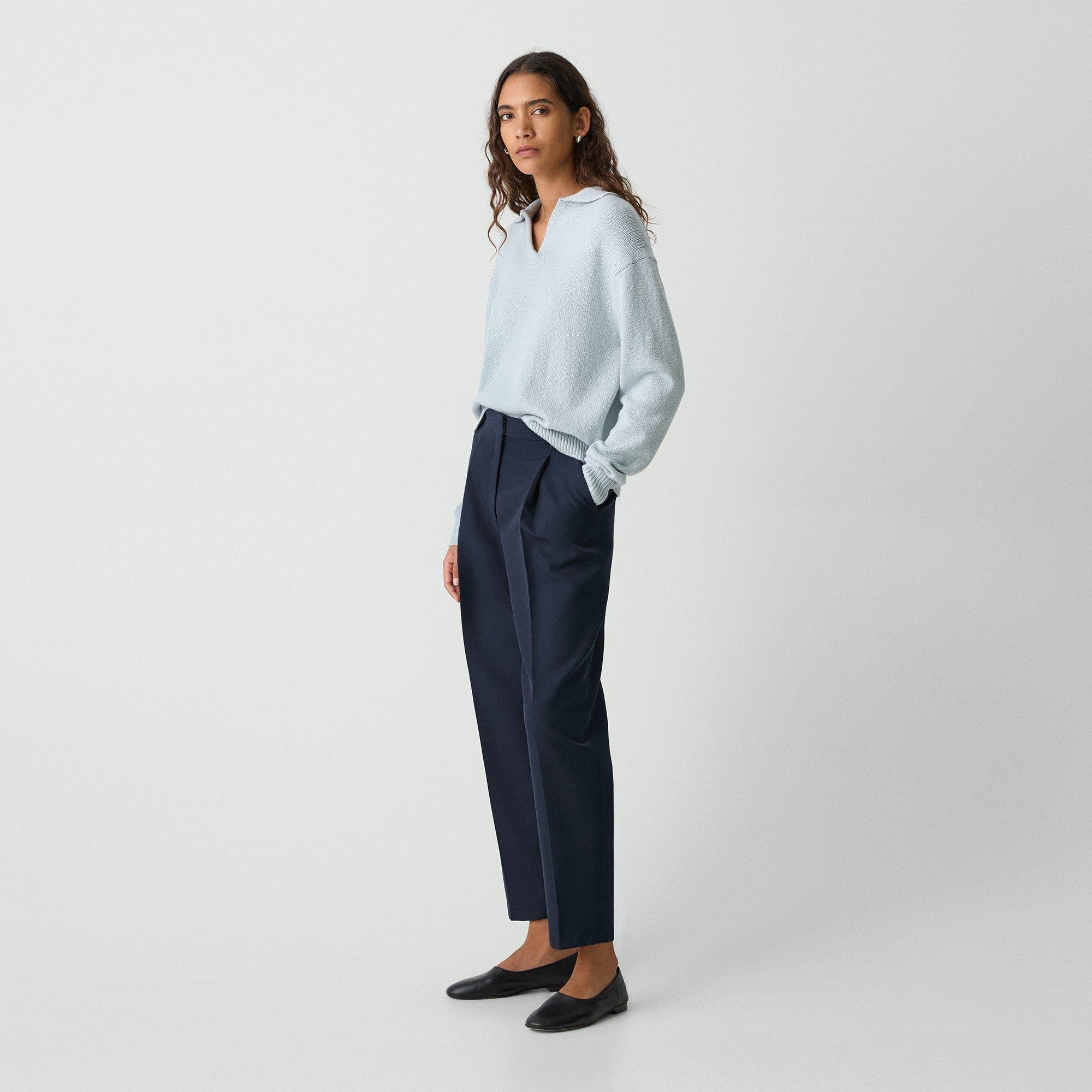 Tapered High-Rise Trousers in Wool-Blend