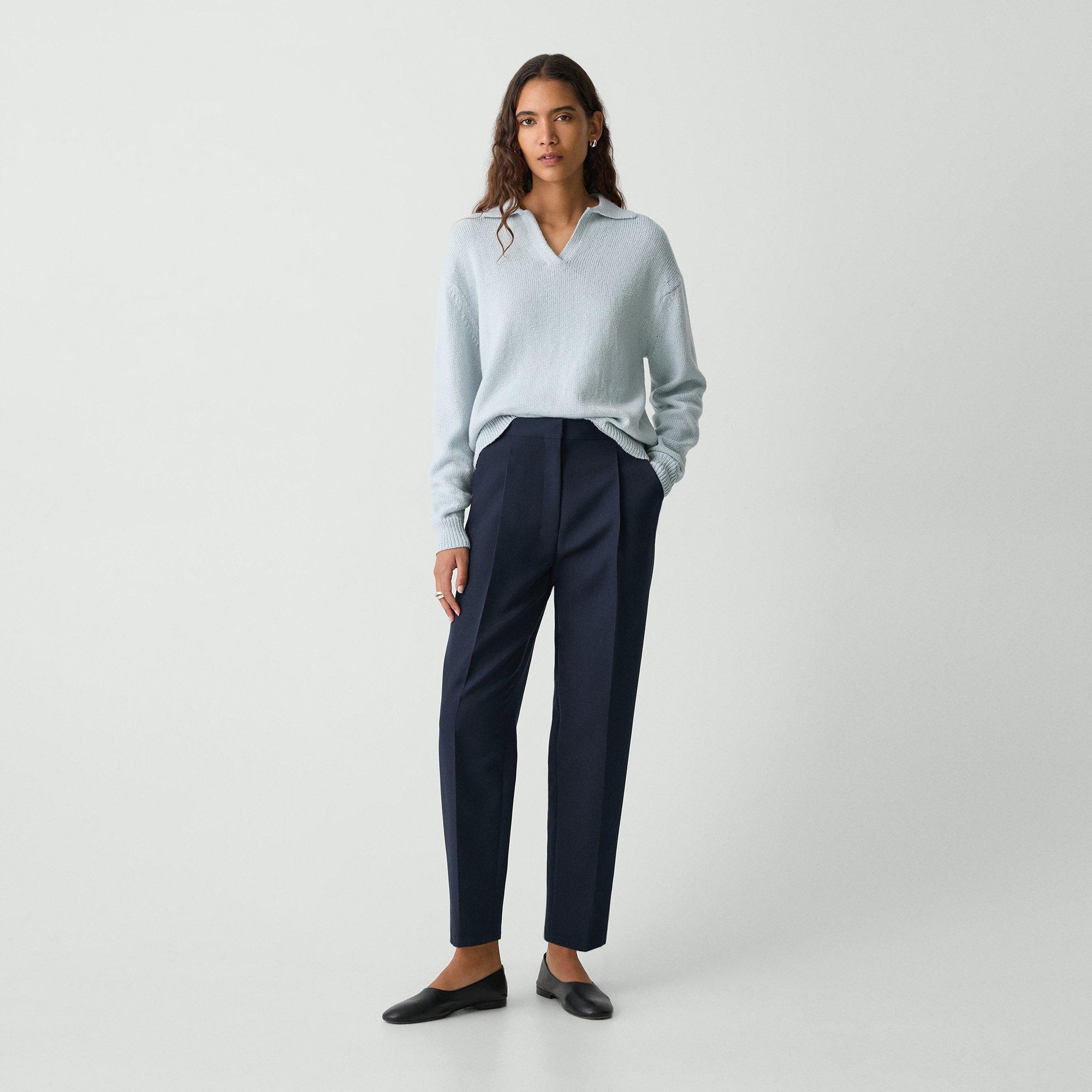 Tapered High-Rise Trousers in Wool-Blend