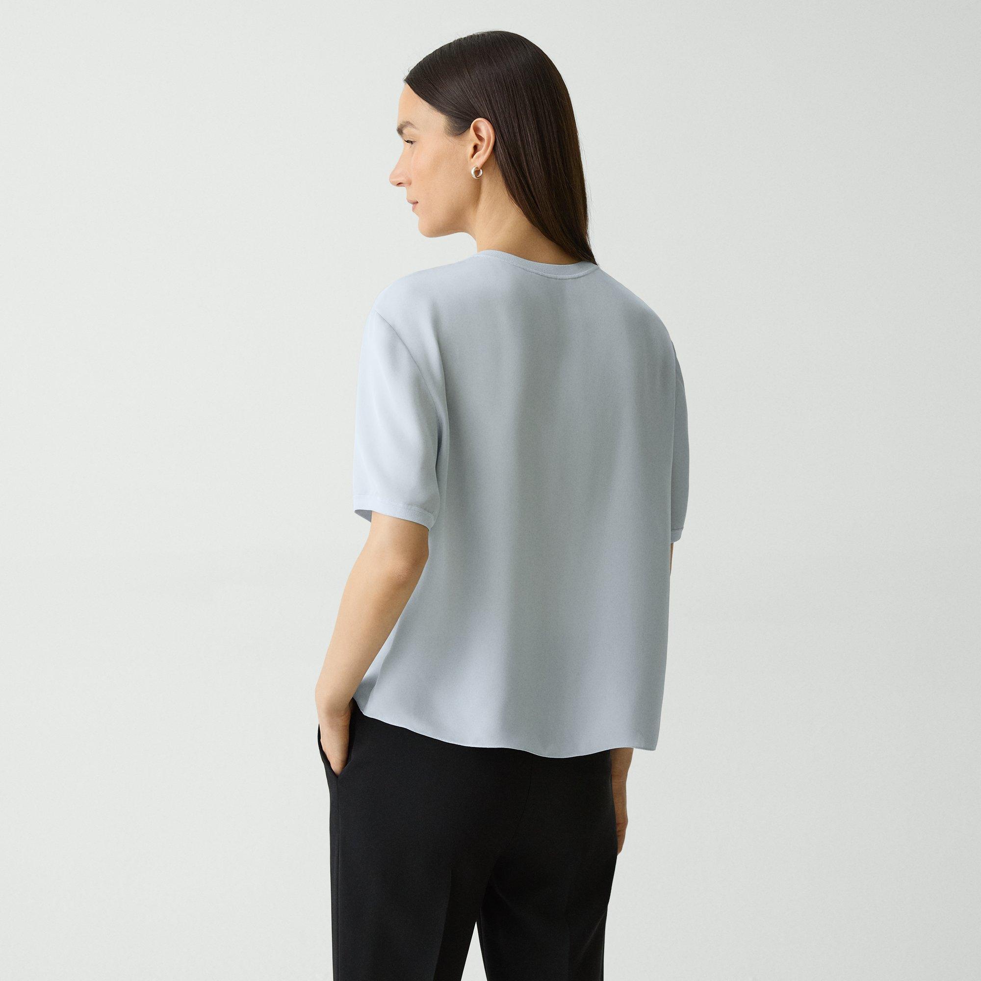 Boxy Tee in Silk Georgette
