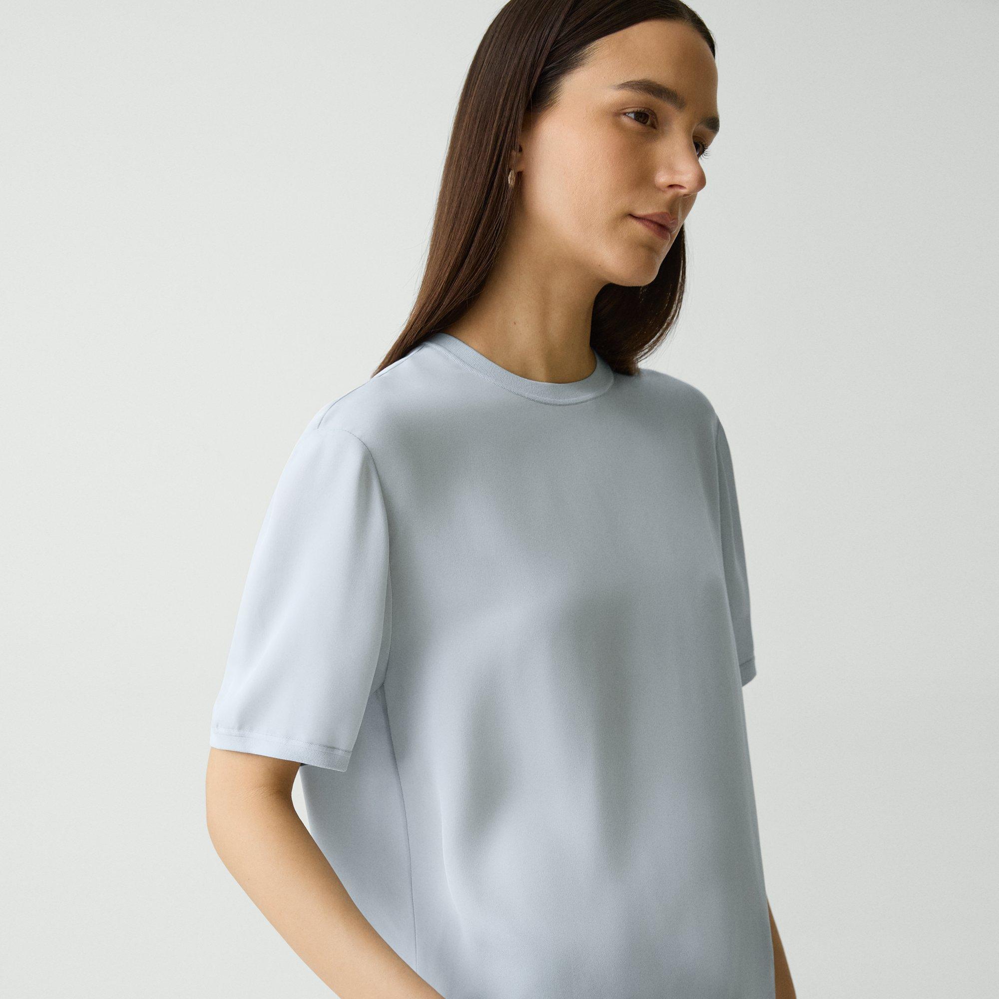 Boxy Tee in Silk Georgette