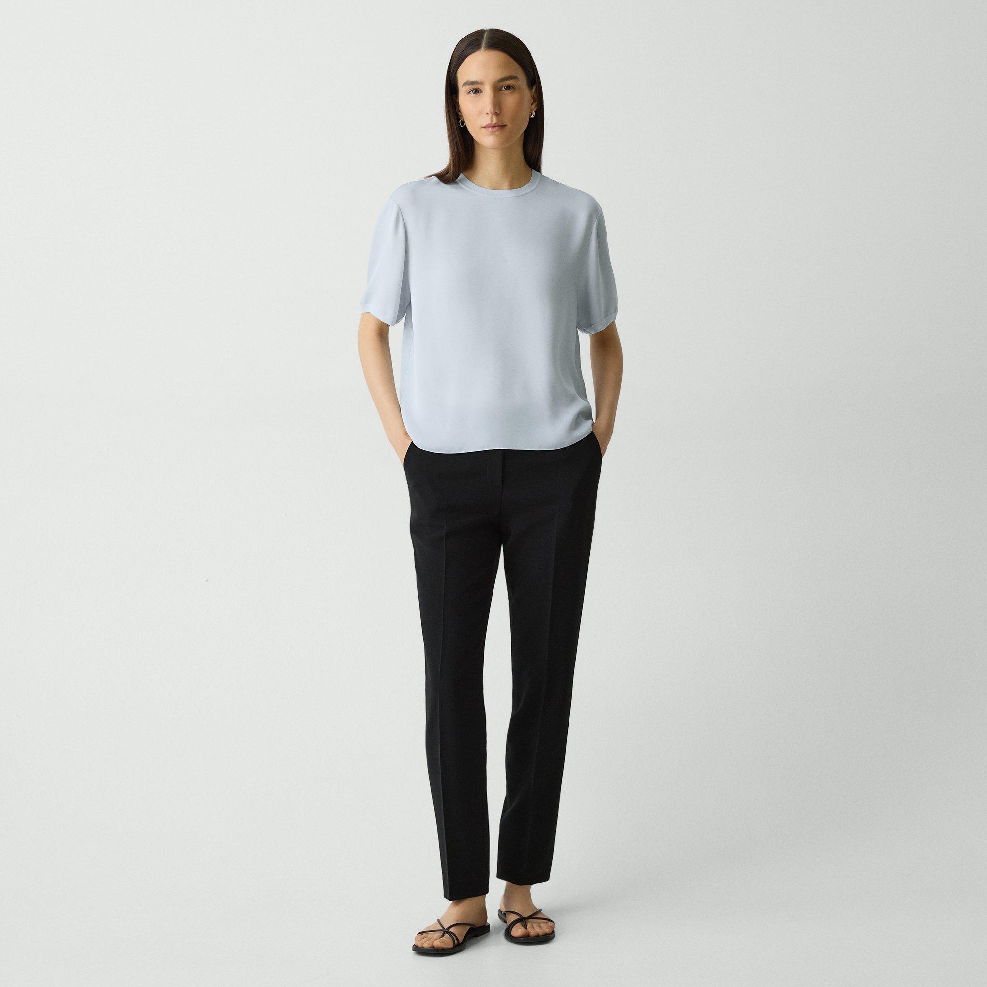 Boxy Tee in Silk Georgette