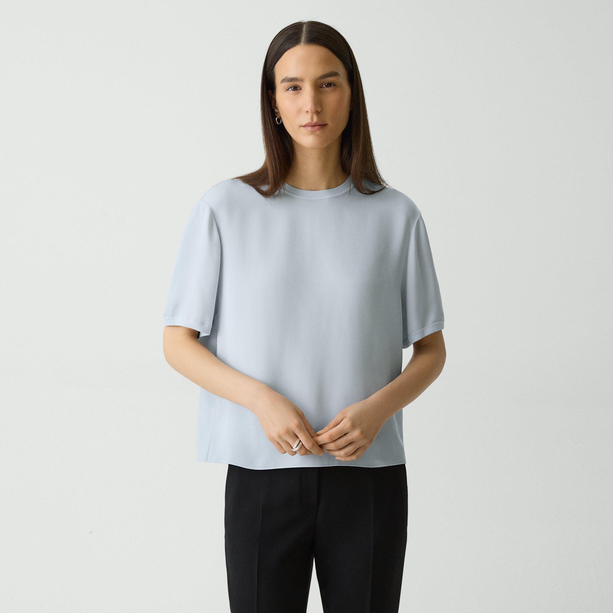 Boxy Tee in Silk Georgette