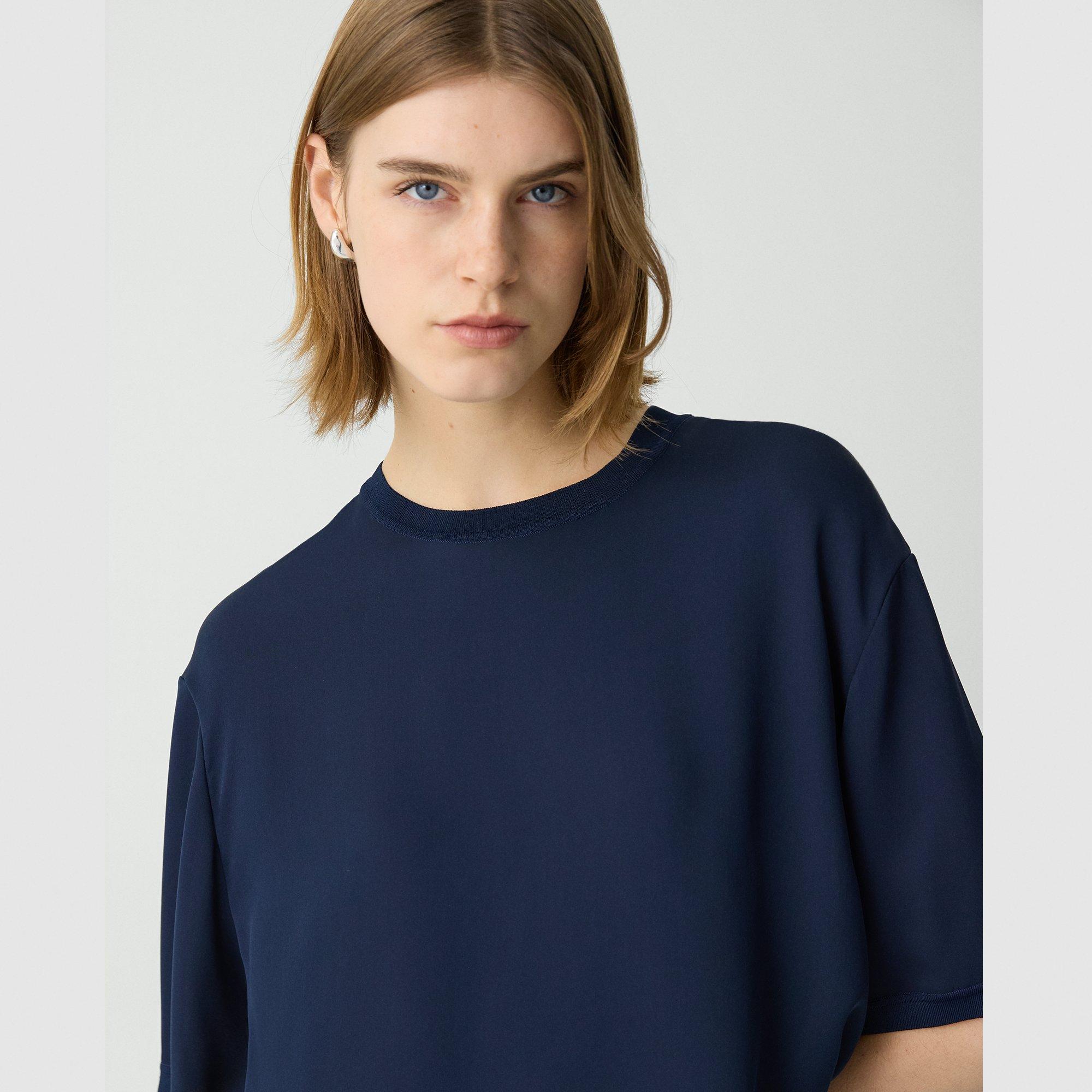 Boxy Tee in Silk Georgette