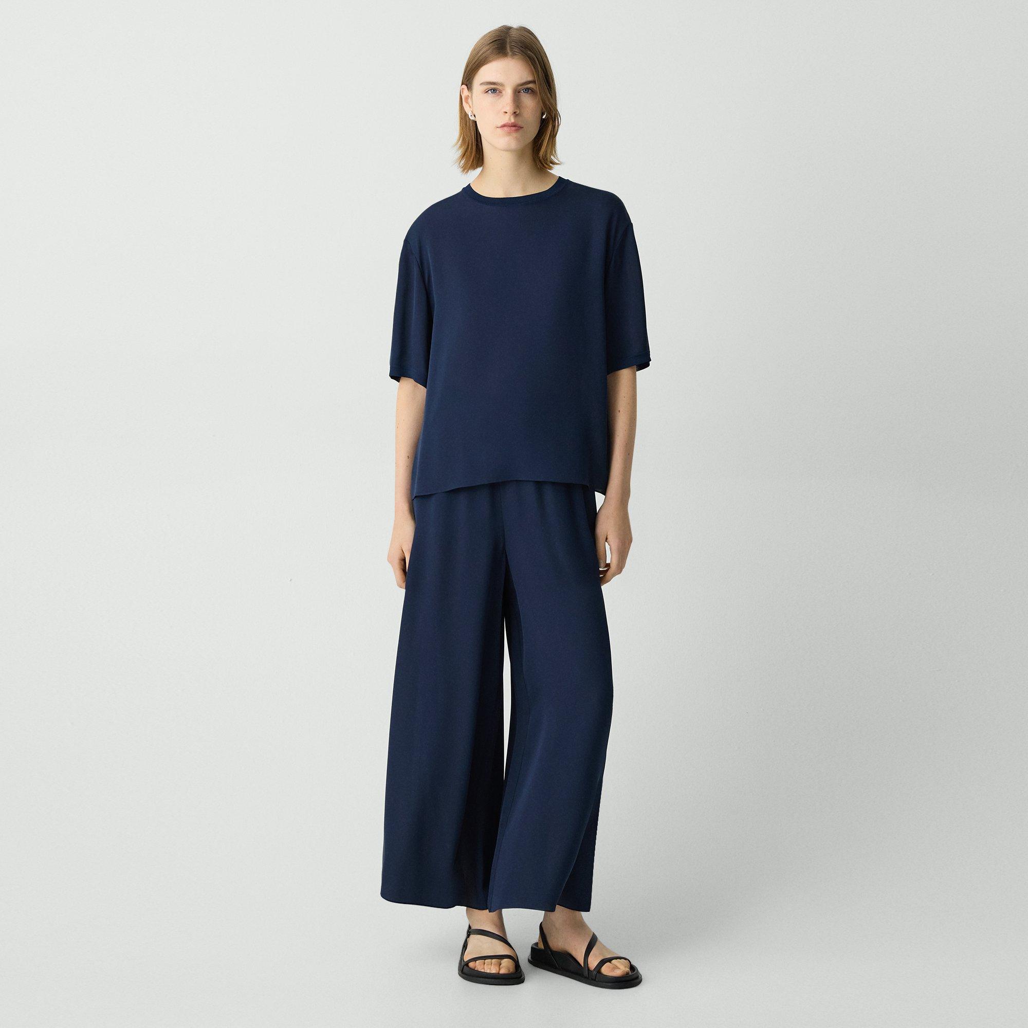 Boxy Tee in Silk Georgette