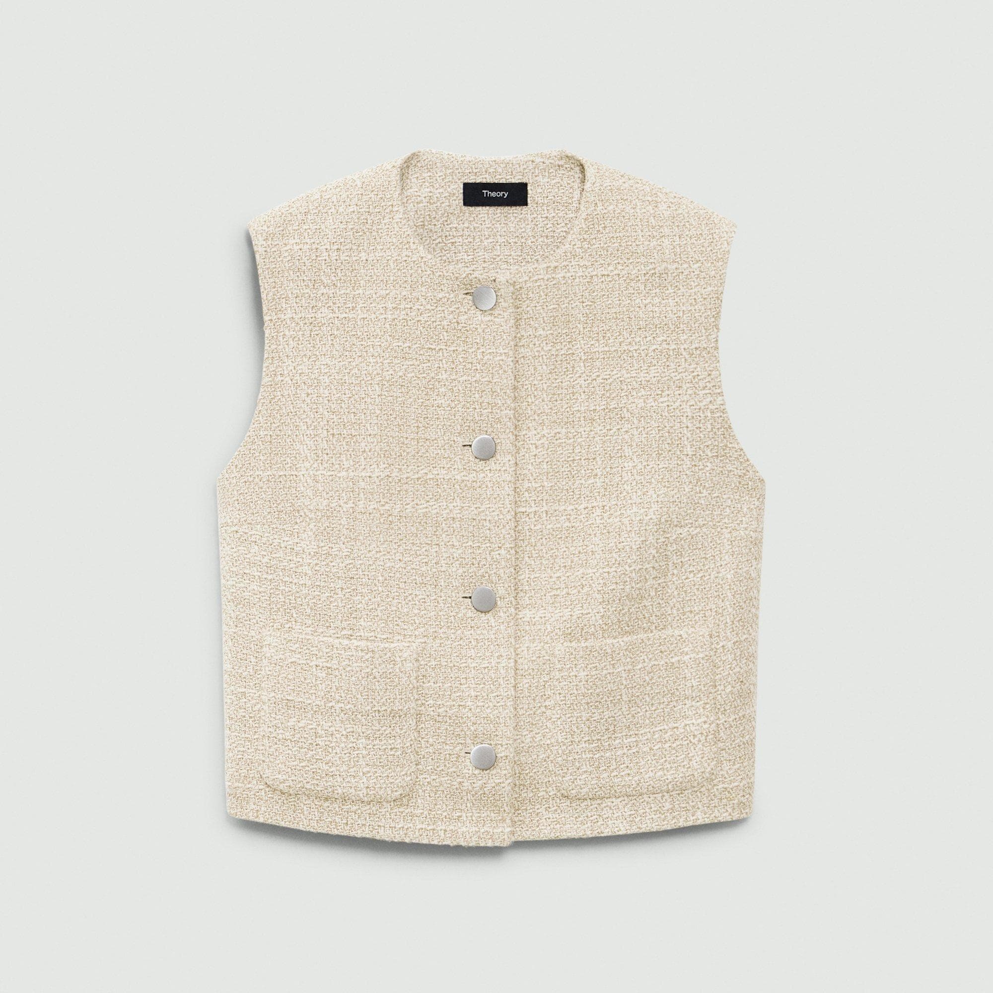 Gilet à poches plaquées en tweed texturé