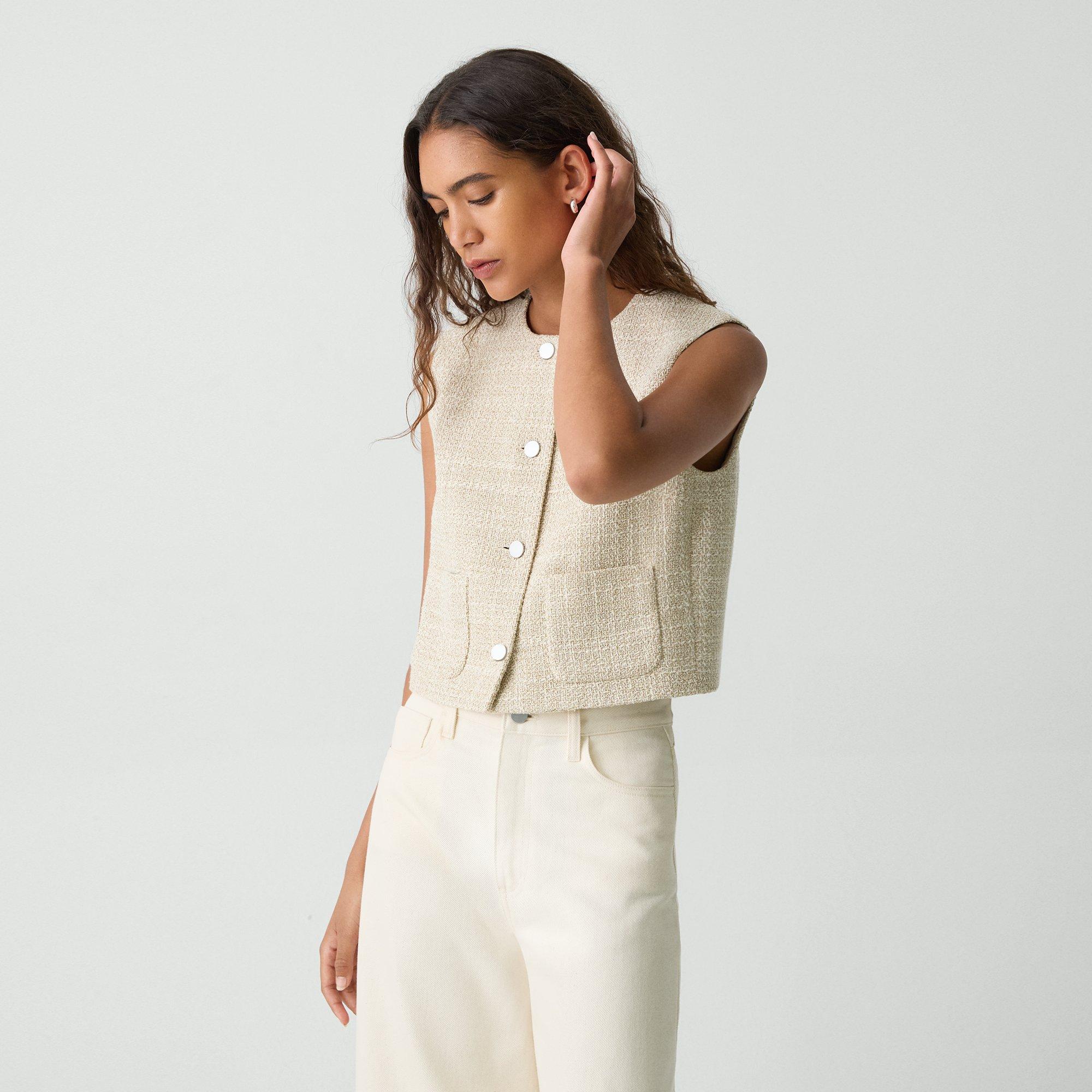 Patch Pocket Vest in Texture Tweed