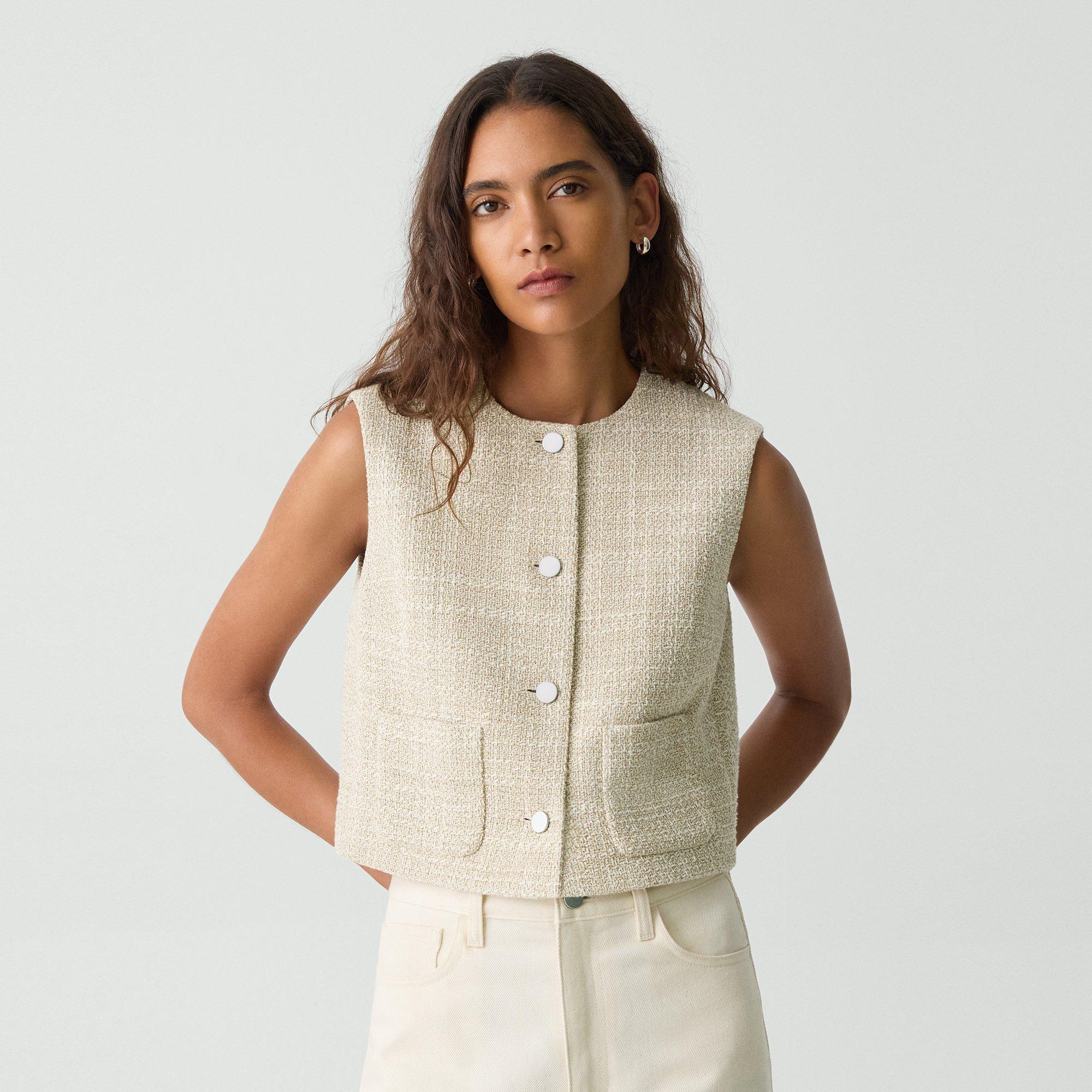 Patch Pocket Vest in Texture Tweed