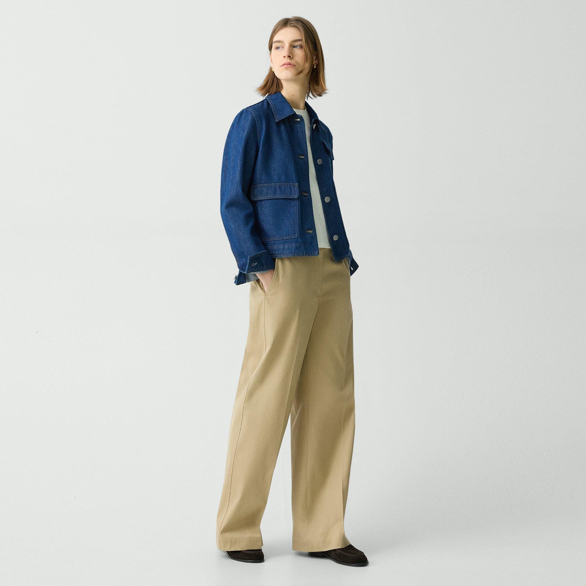 Pantalon décontracté en coton chino