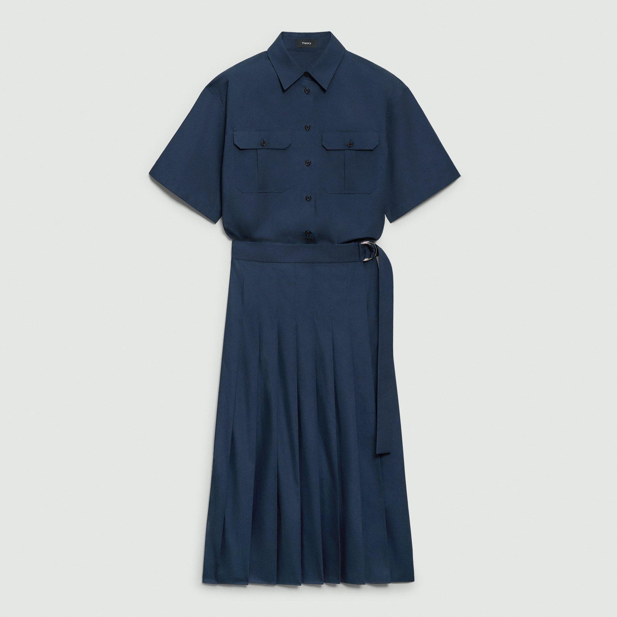 ワンピース Theory Sleek Poplin 3 Pleated Wrap Dress Sleek Poplin Pleated Wrap Dress | Theory