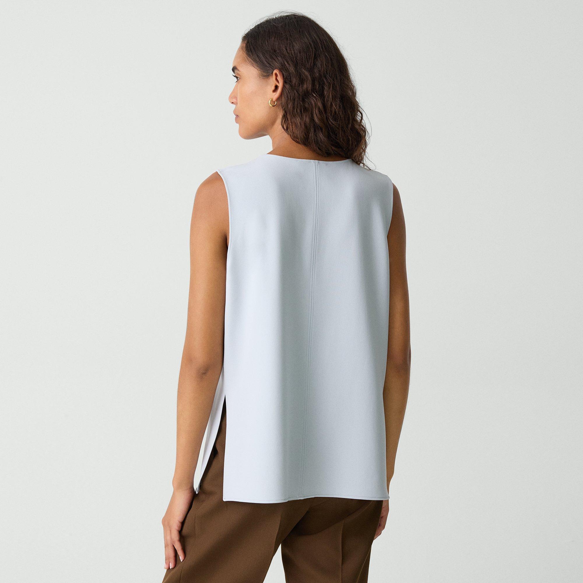 V-Neck Blouse in Admiral Crepe