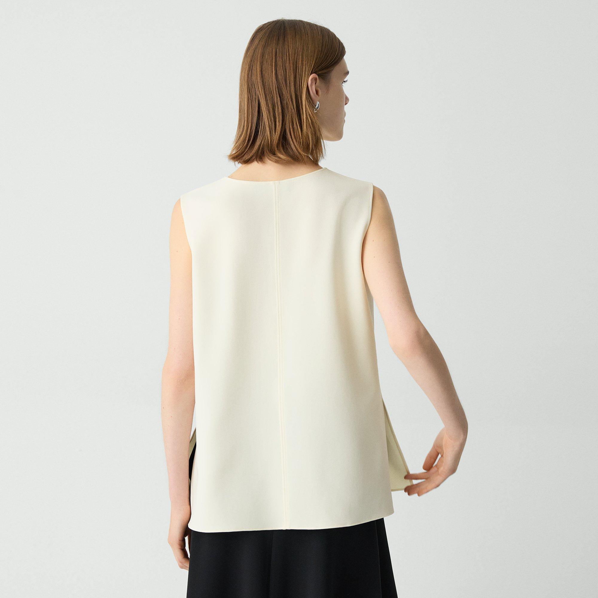 V-Neck Blouse in Admiral Crepe