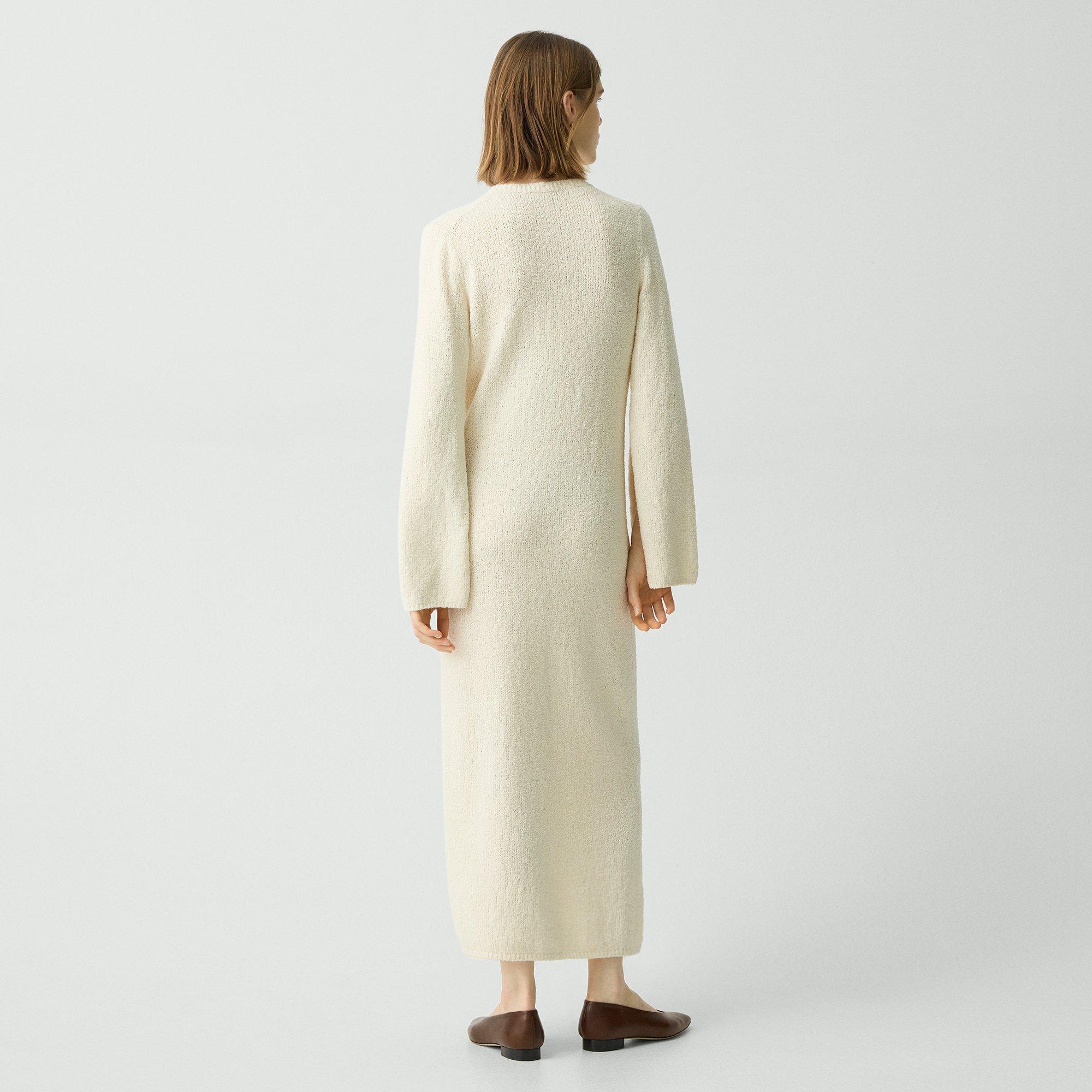 Bouclé Midi Dress in Cotton-Blend