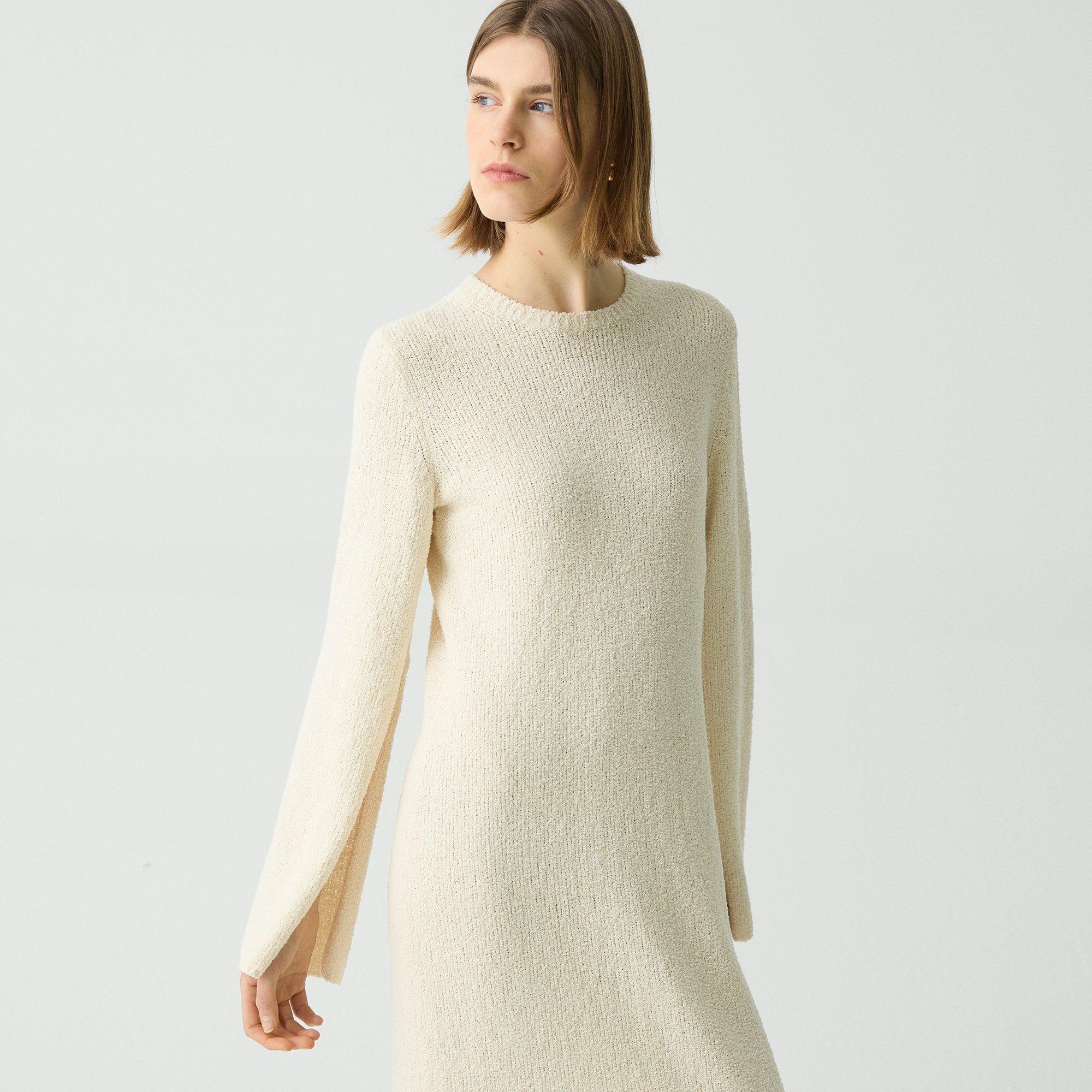 Bouclé Midi Dress in Cotton-Blend