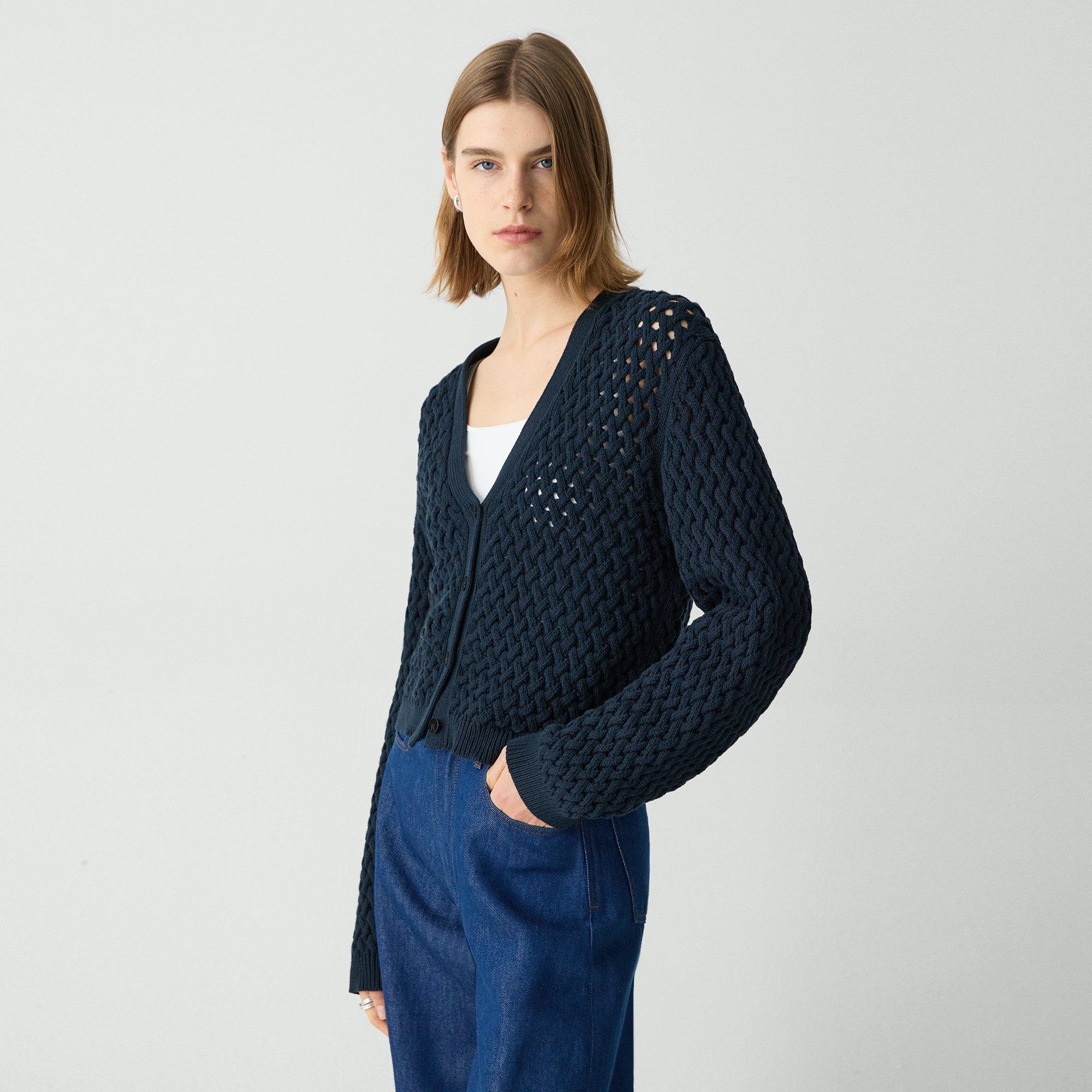 Cable-Knit Cardigan in Rounded Cotton