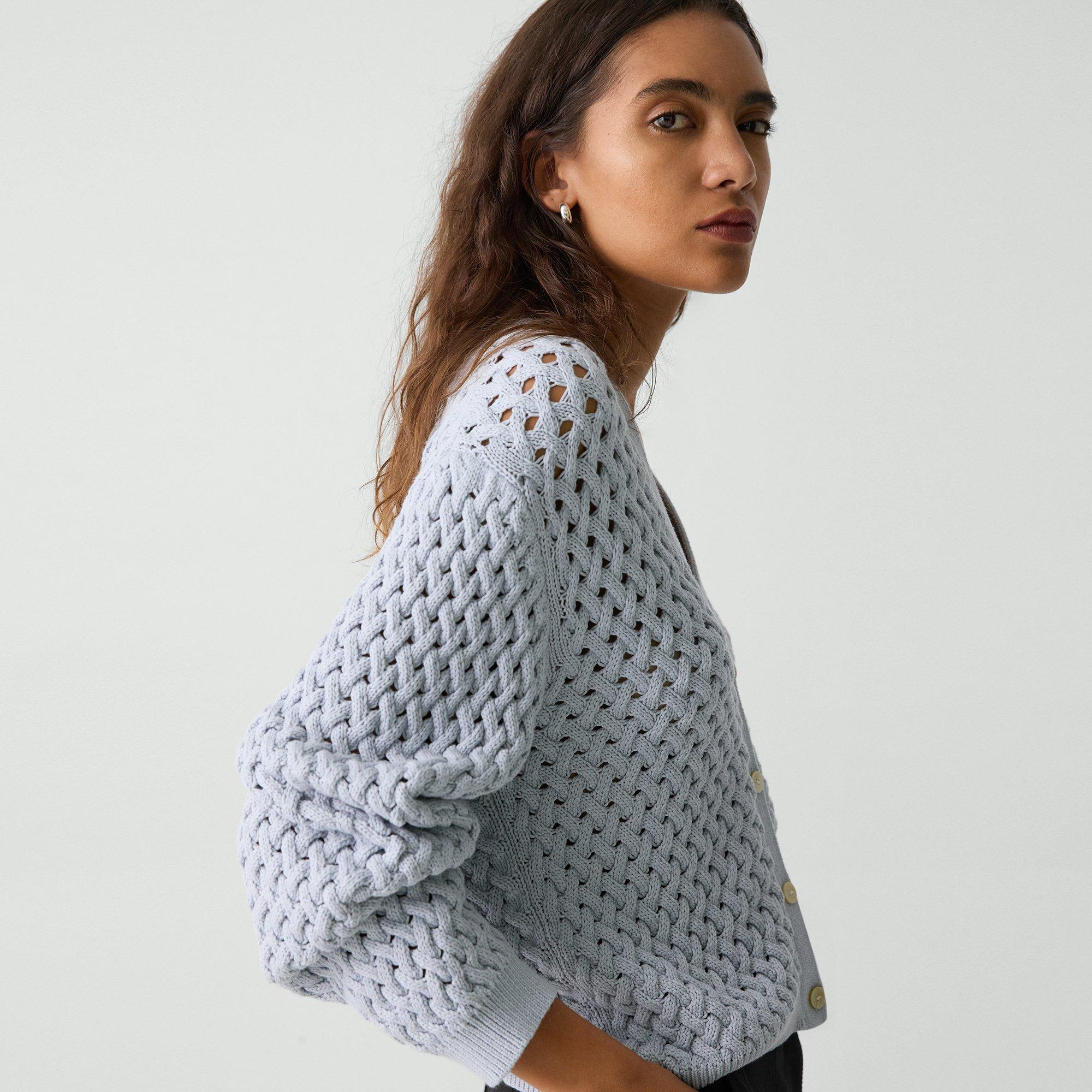 Cable-Knit Cardigan in Rounded Cotton