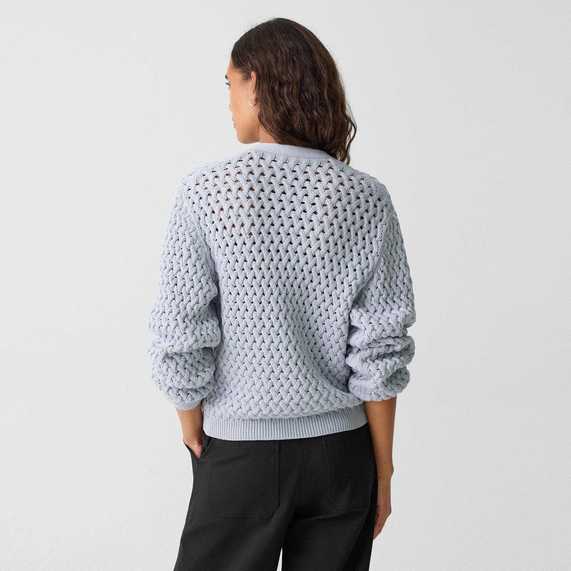 Cable-Knit Cardigan in Rounded Cotton