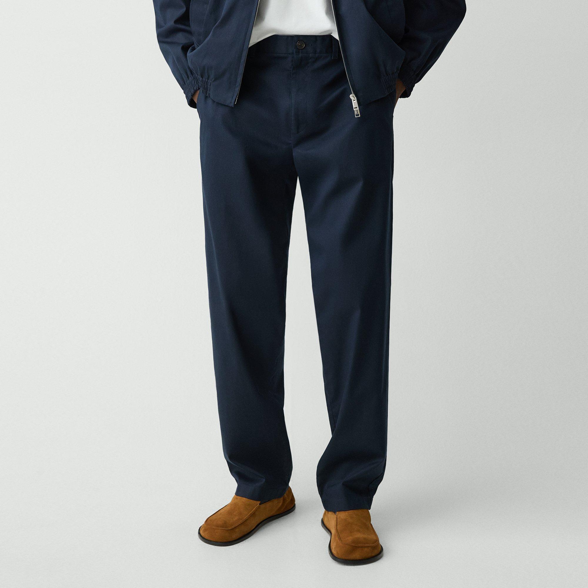 Straight Trousers in Cotton-Blend Twill