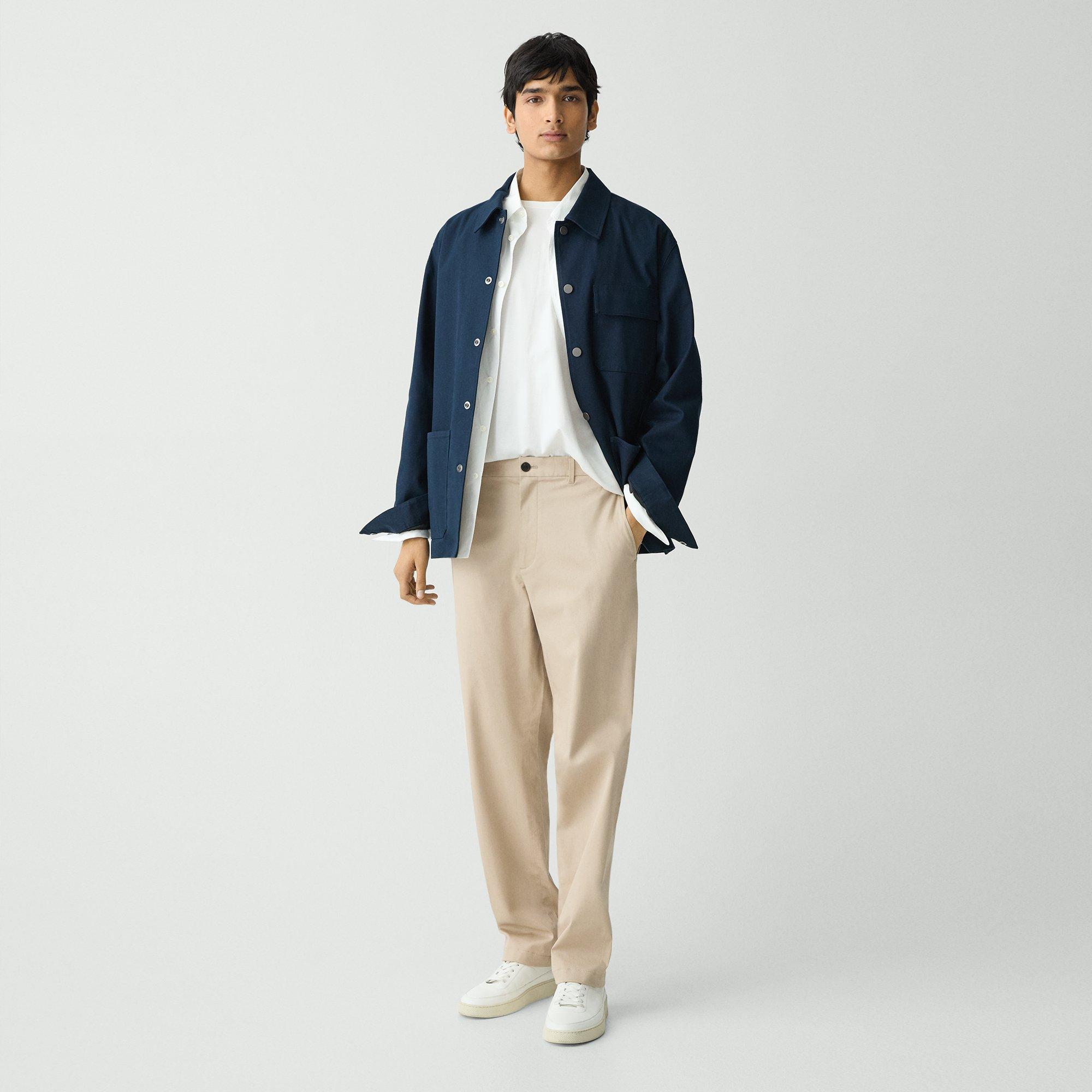 Straight Trousers in Cotton-Blend Twill