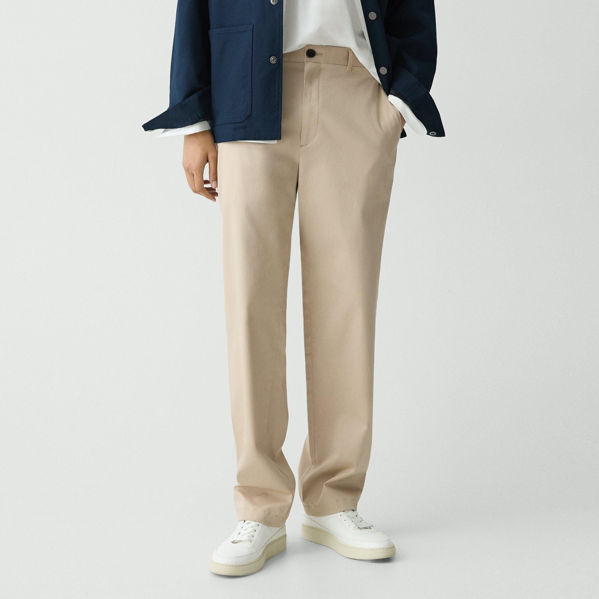 Straight Trousers in Cotton-Blend Twill