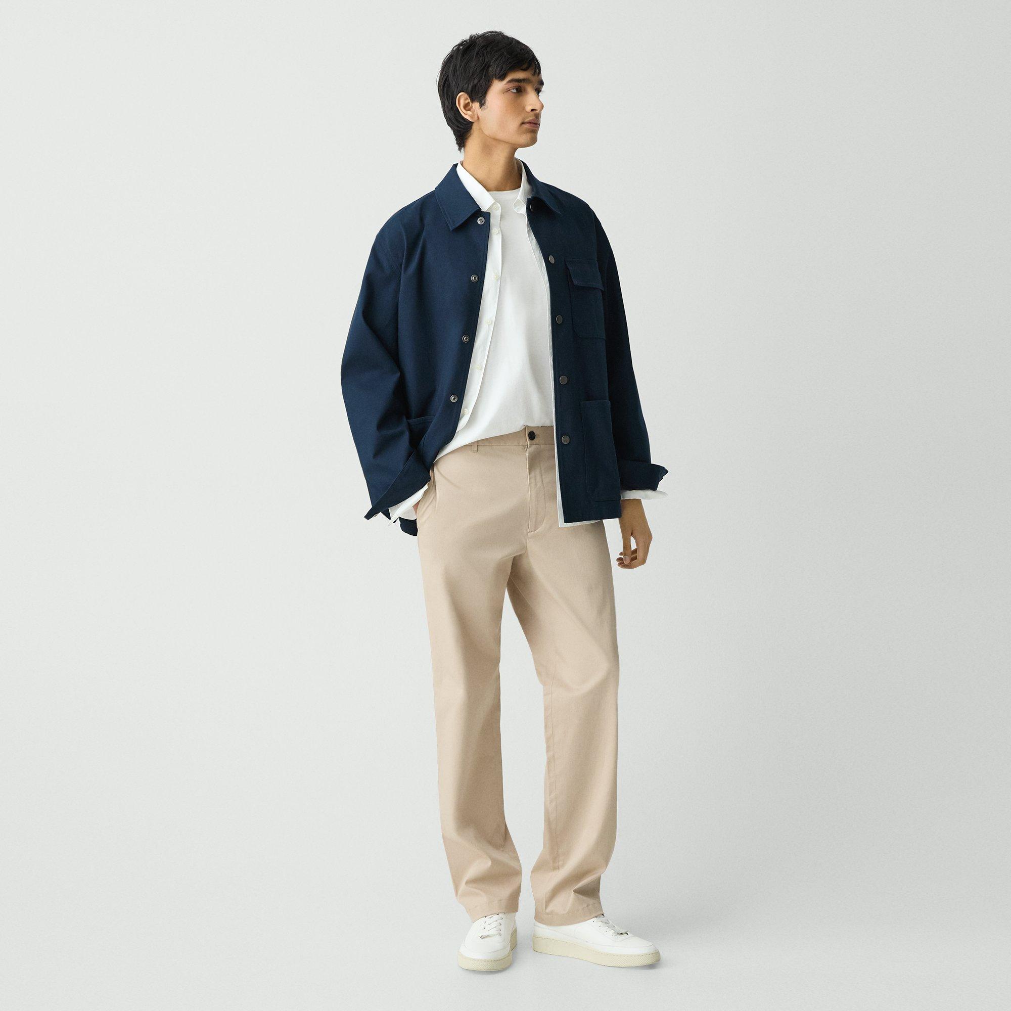 Straight Trousers in Cotton-Blend Twill